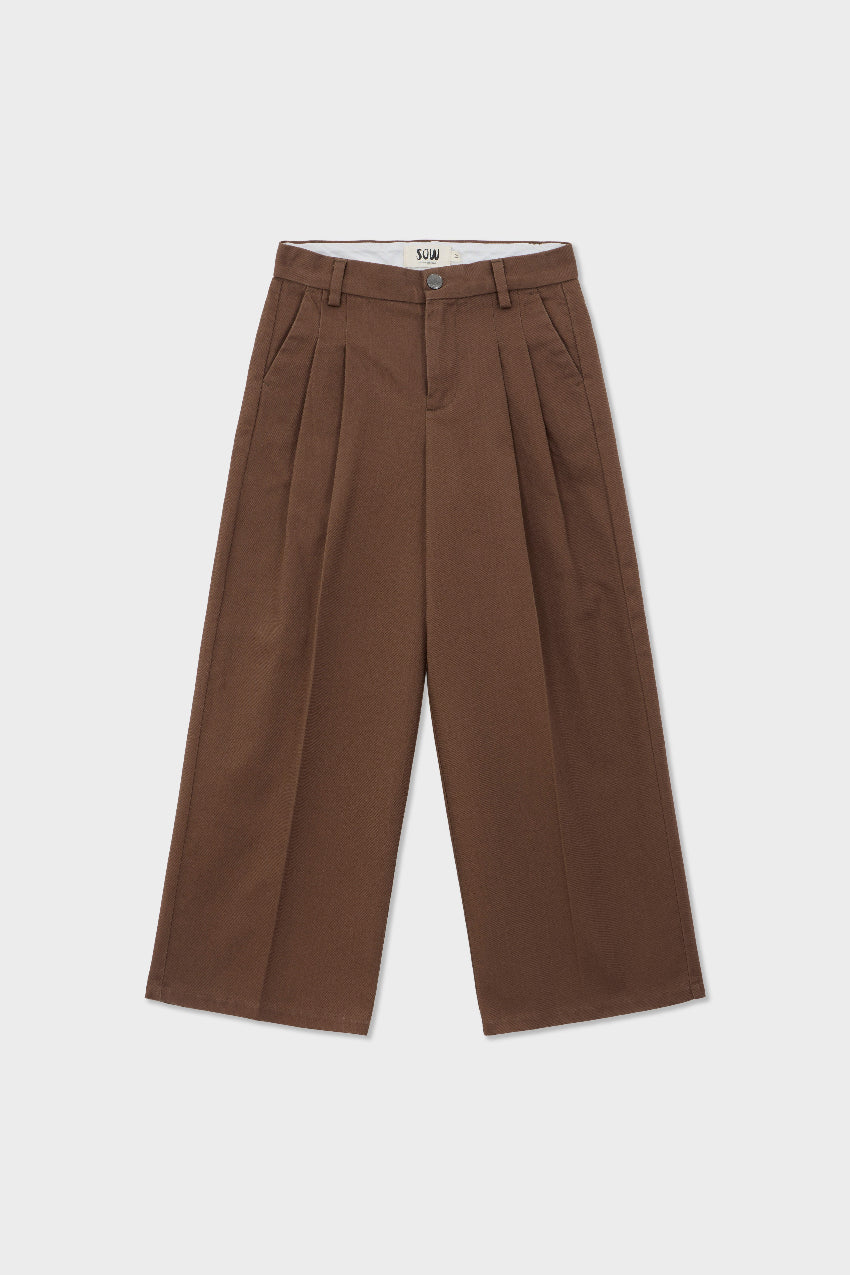 Organic Cotton Wide Leg Double Pleated Pant