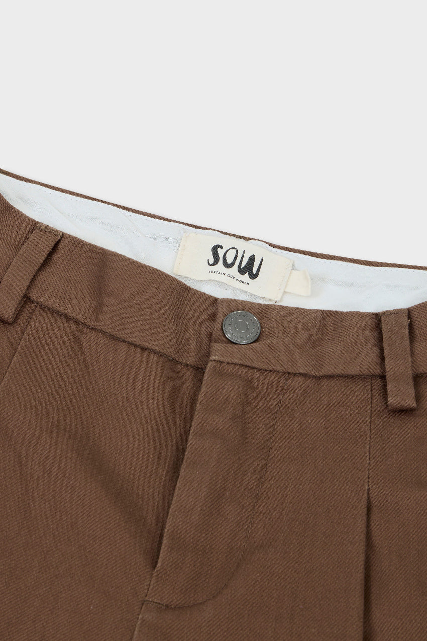 Organic Cotton Wide Leg Double Pleated Pant
