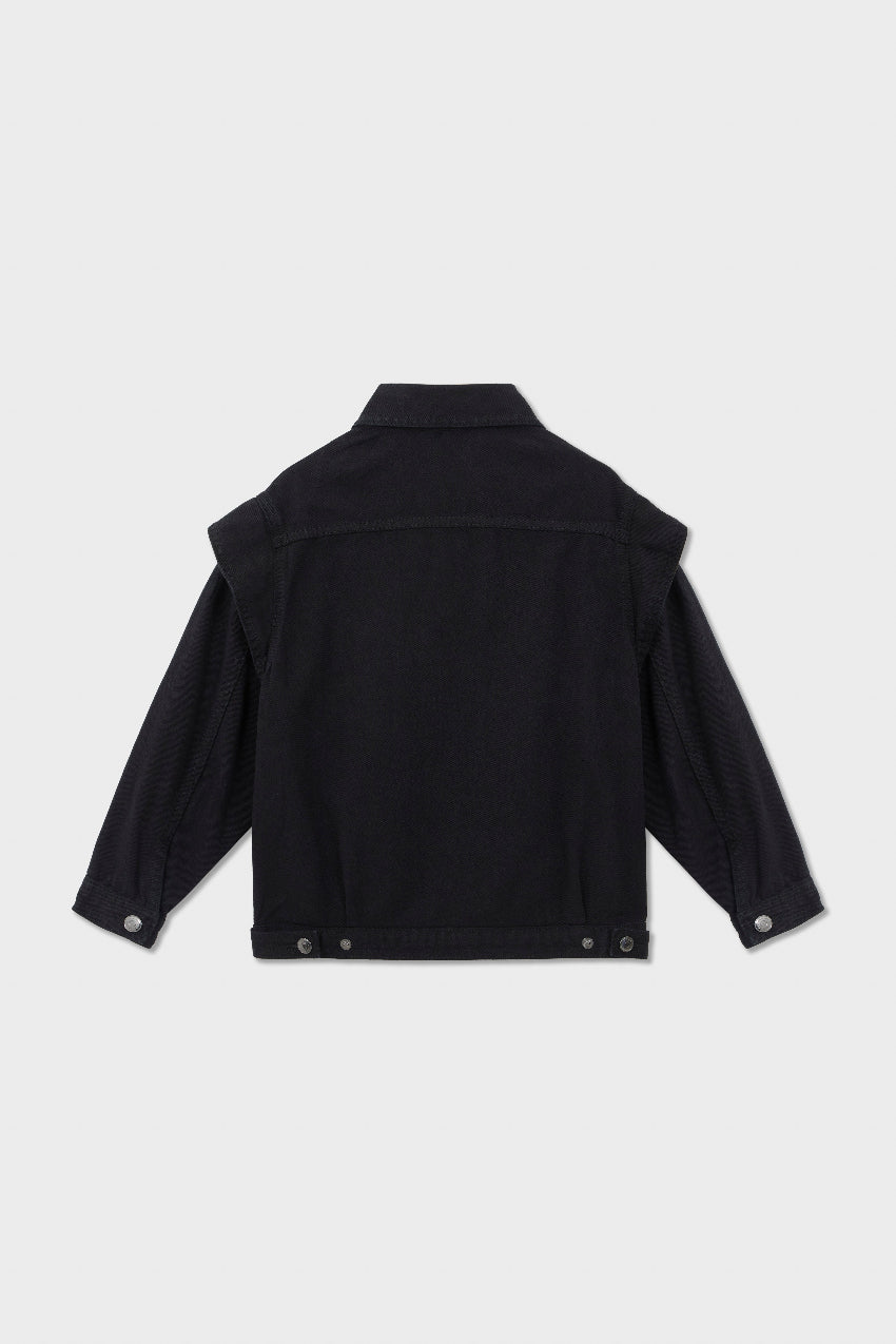 Organic Cotton Trucker Denim Jacket With Inset Sleeves