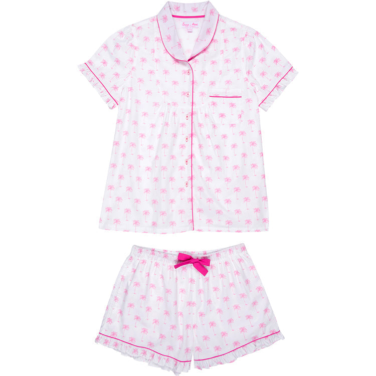 Women's Pink Palm Tree Shirt + Boxer Set