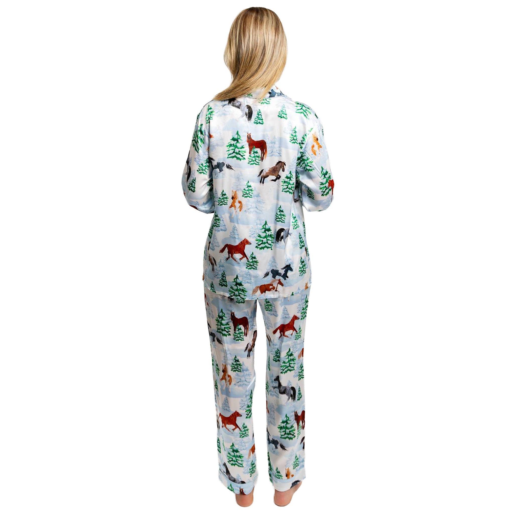 Women's Skydog Silk Long Pj Set