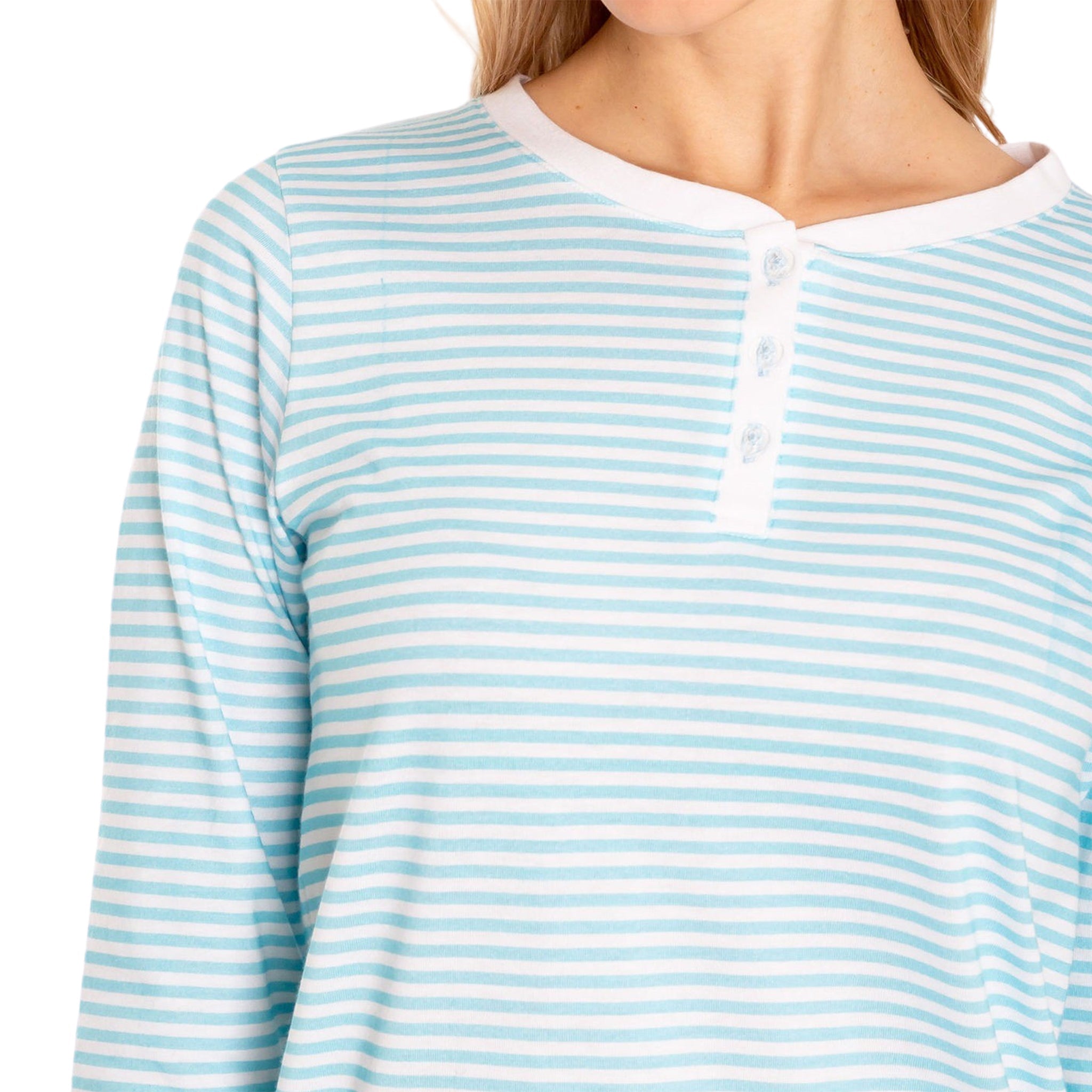 Women's Sky Blue Jersey Long Sleeve Set