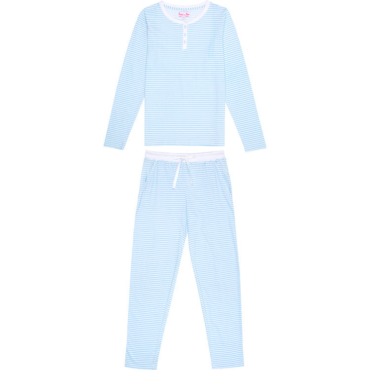 Women's Sky Blue Jersey Long Sleeve Set
