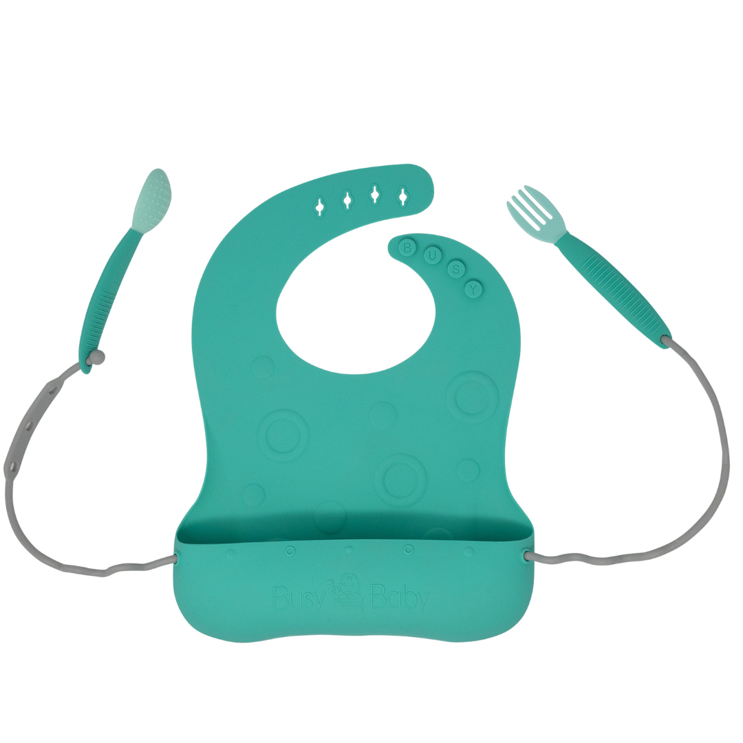 Stop-drop Travel Bib+ Utensils