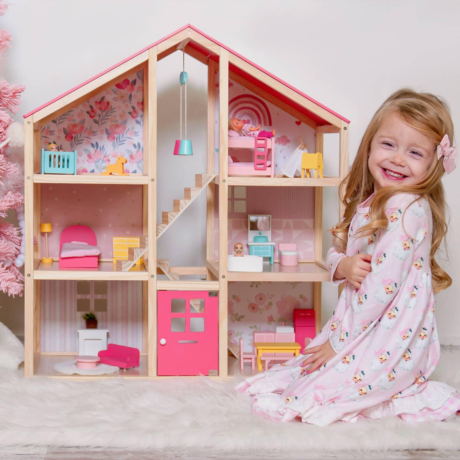 Tiny Land® Sweetwood Love Dollhouse Without Dolls