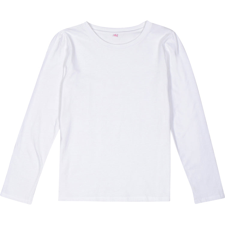 Women's White Jersey Long Sleeve Top