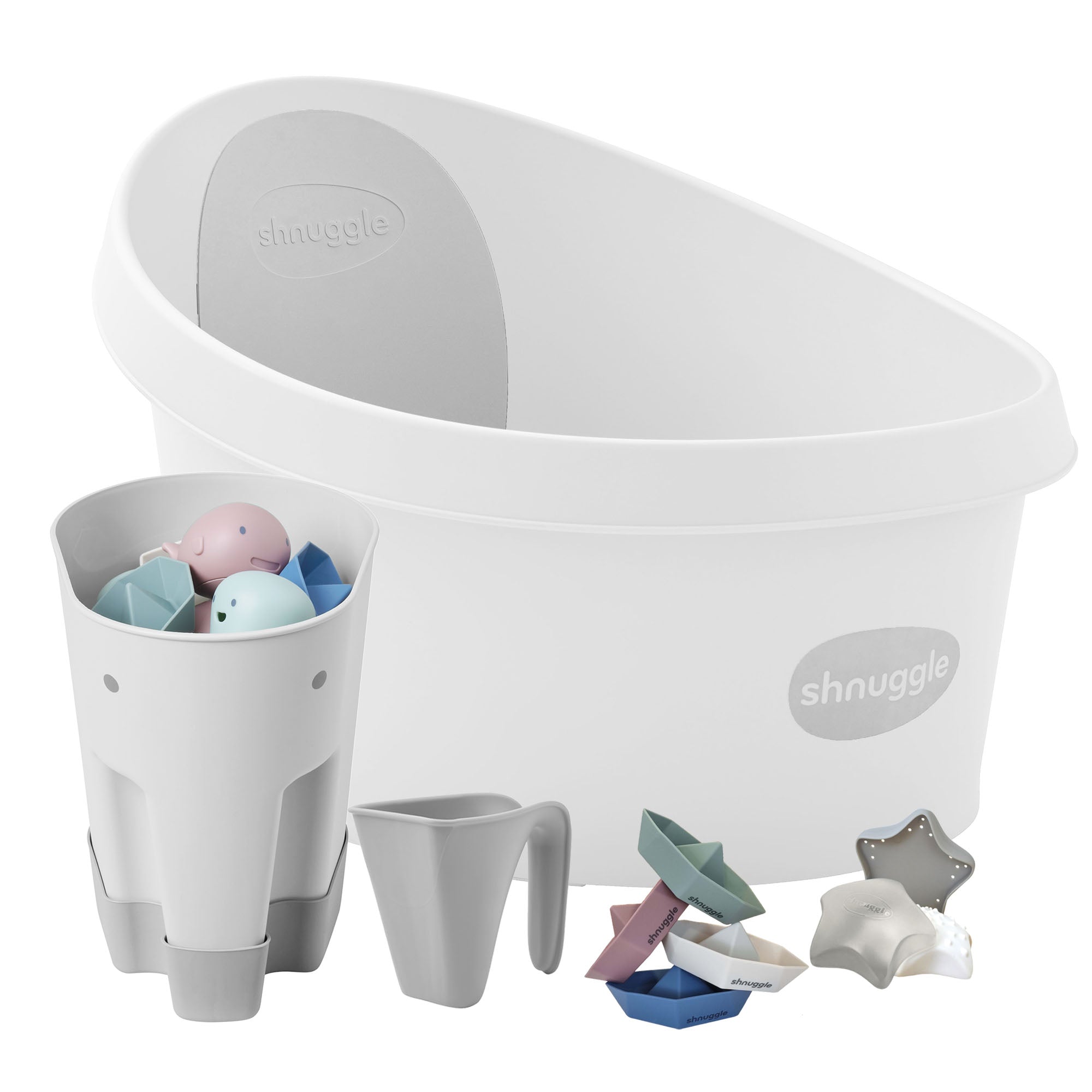 Shnuggle Splash & Play Bundle: Toddler Bath & Accessories Bundle - 5-piece Set For Fun & Safe Bath Times