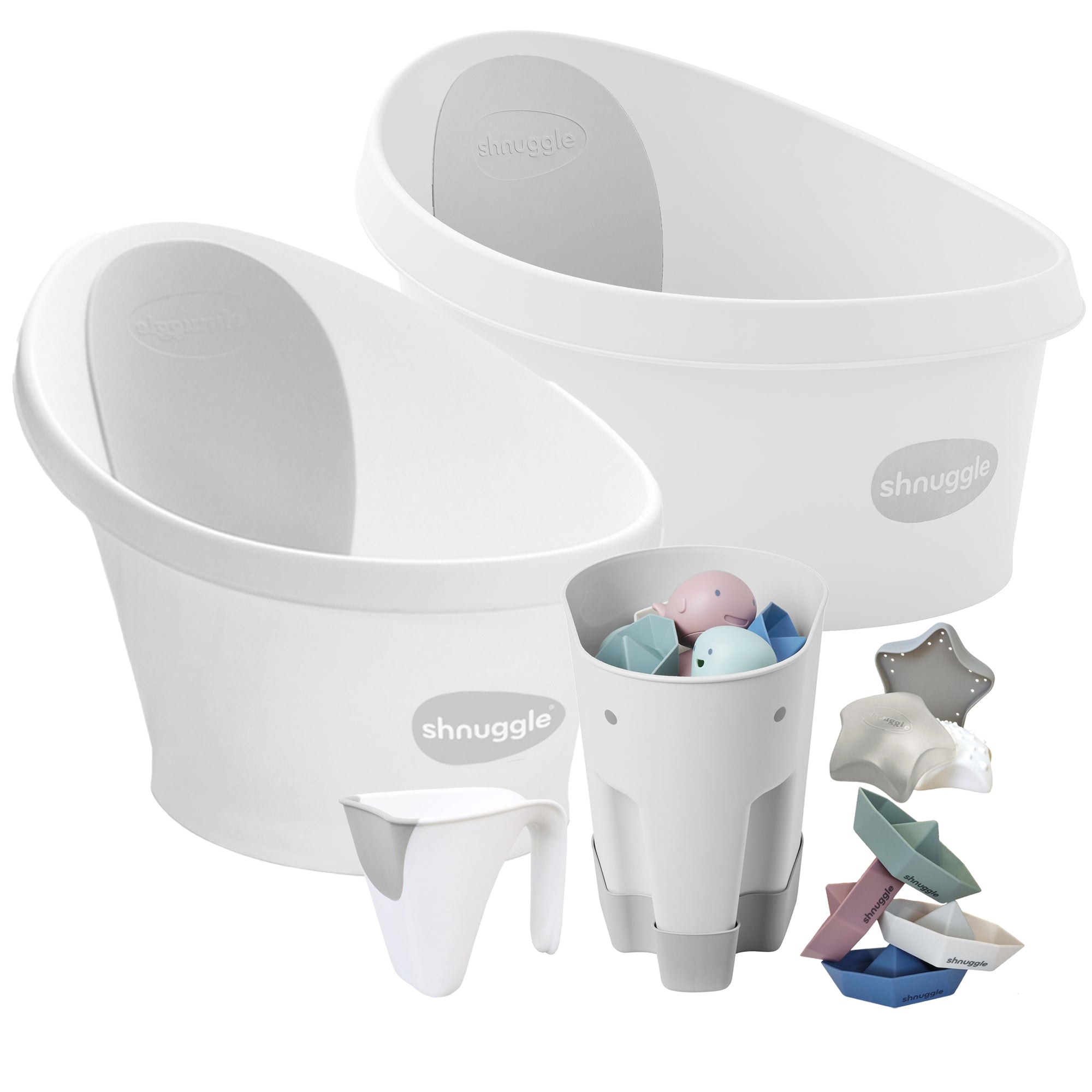 Shnuggle Splash & Grow Bundle: Baby & Toddler Bath Bundle + Accessories - 6-piece Set For Every Stage