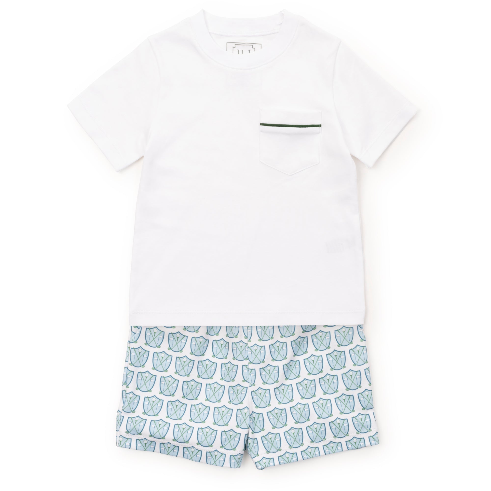 Walker Boys' Short Set - Golf Crest Blue