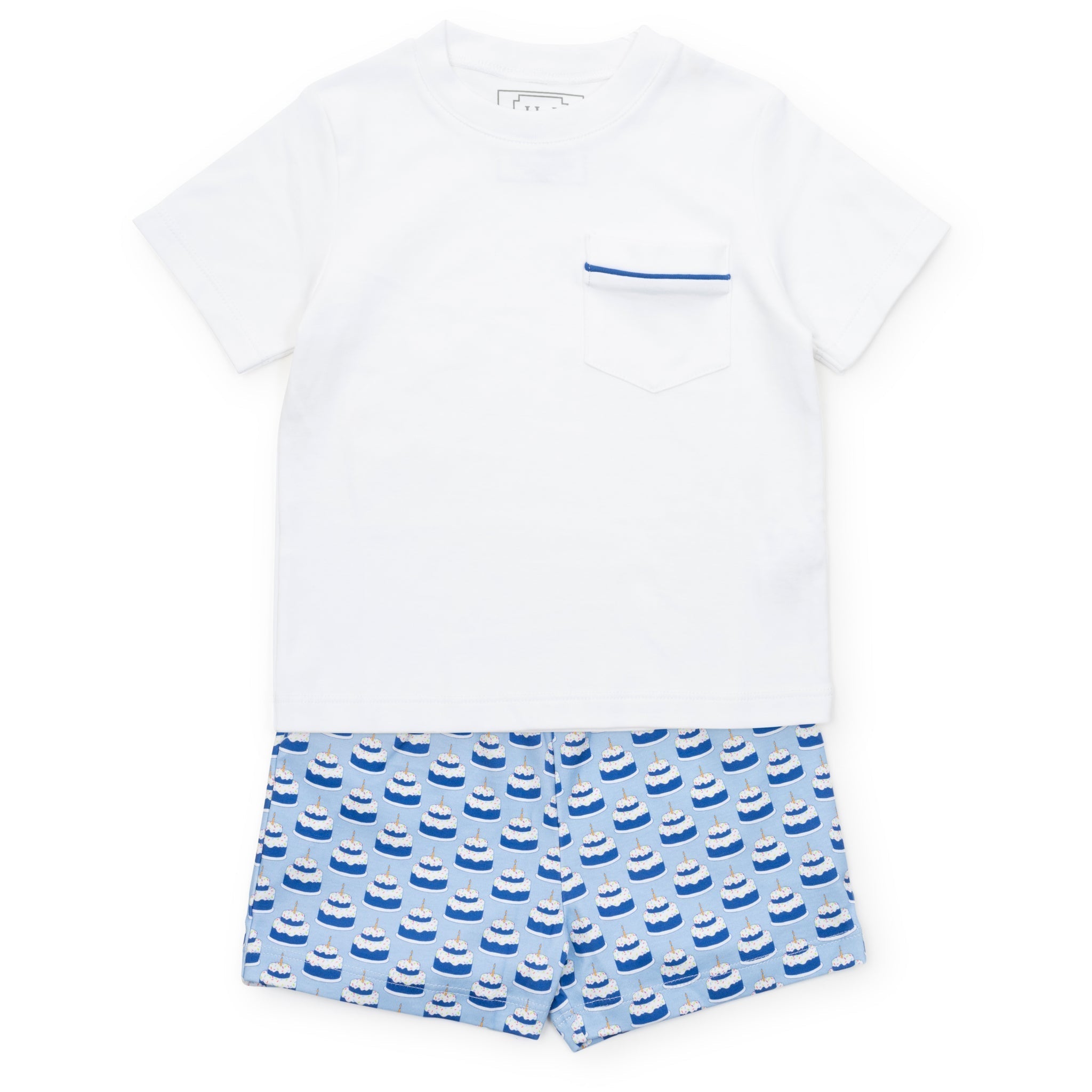 Walker Boys' Short Set - Birthday Cake Blue
