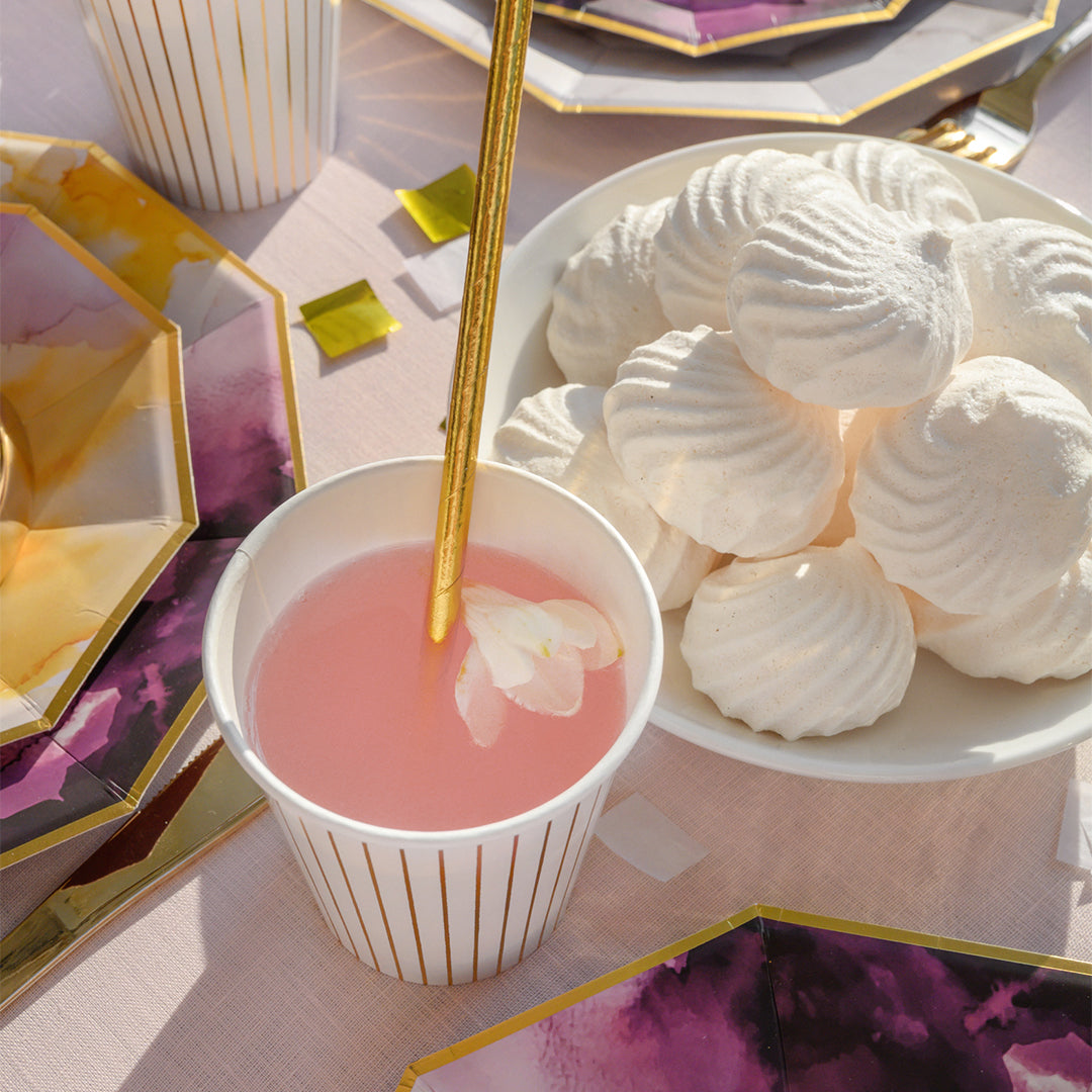 Metallic Gold Paper Straws (25 Per Pack)