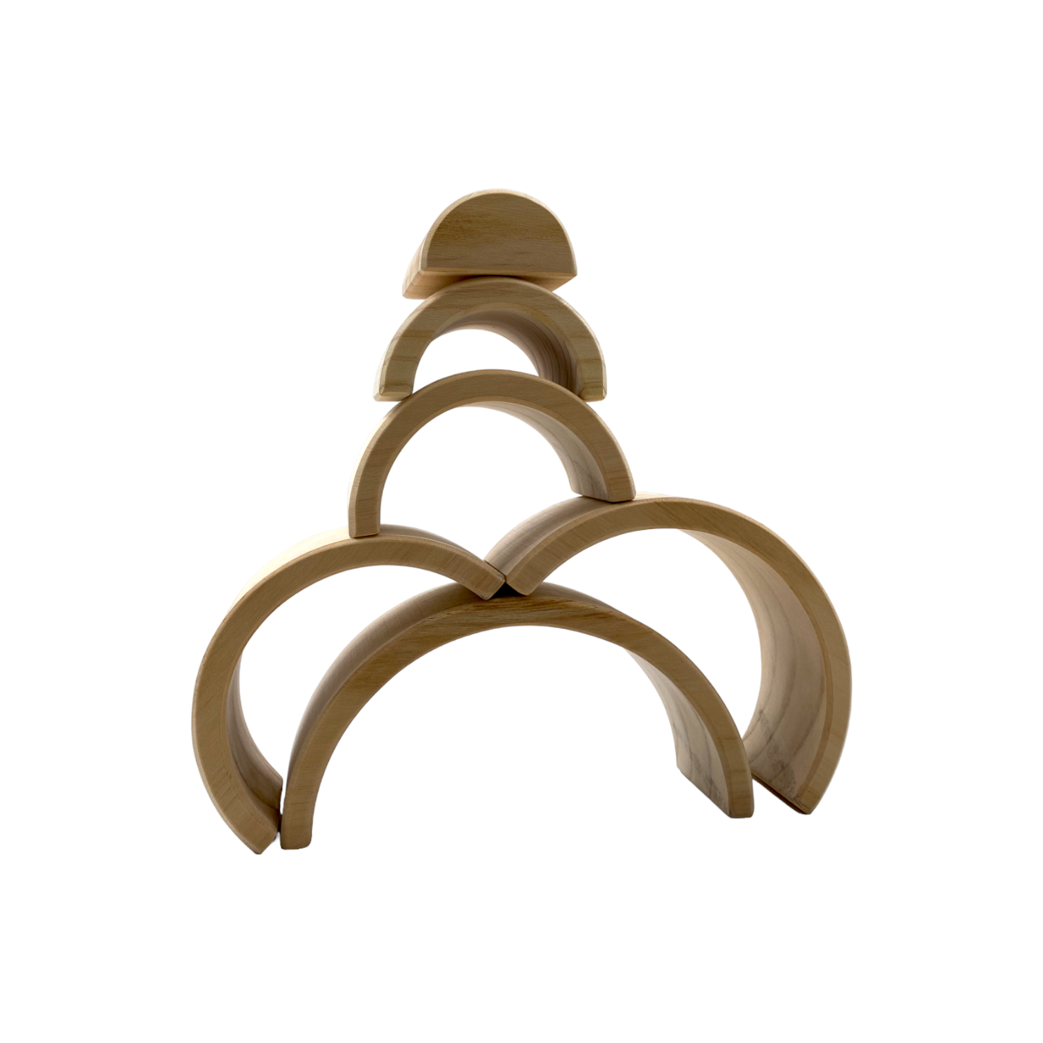 6 Pcs Small Rainbow Stacking Blocks In Natural Color