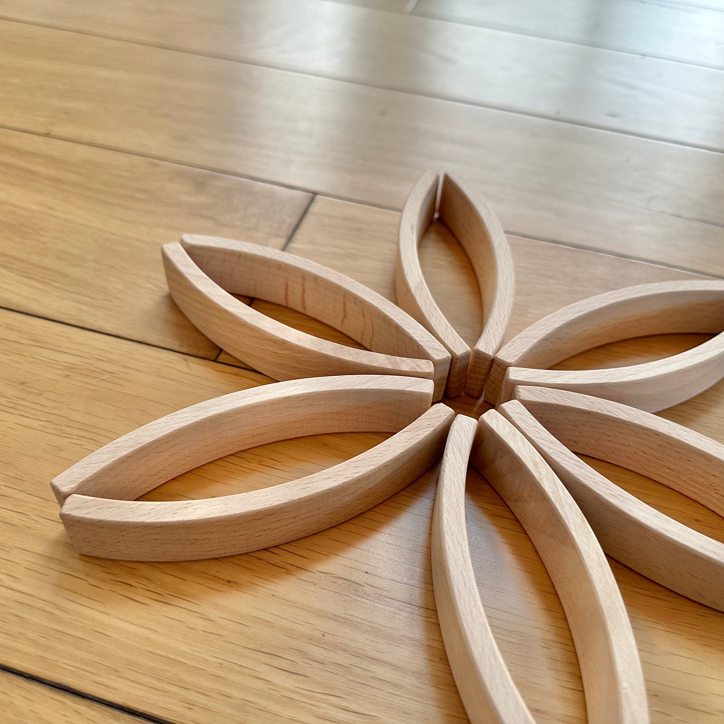 42 Pcs Combination Set With 12 Large And 30 Mini Curved Natural Wooden Building Blocks