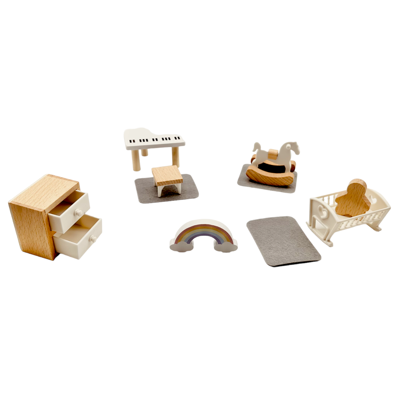 **pre-order (ships In 1-2 Weeks)**wooden Dollhouse Furniture Toy Pretend Play Set