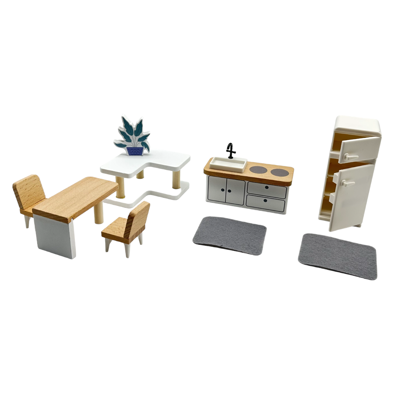 **pre-order (ships In 1-2 Weeks)**wooden Dollhouse Furniture Toy Pretend Play Set