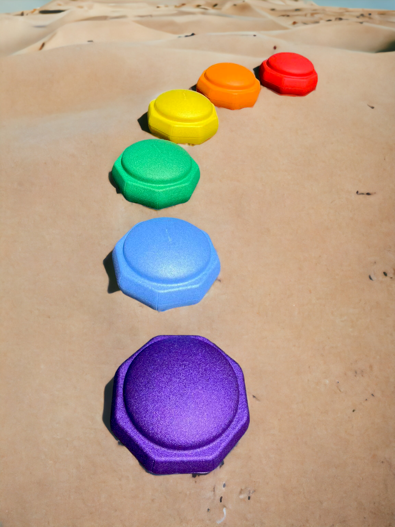 6 Pieces Rainbow Stepping Stones Set