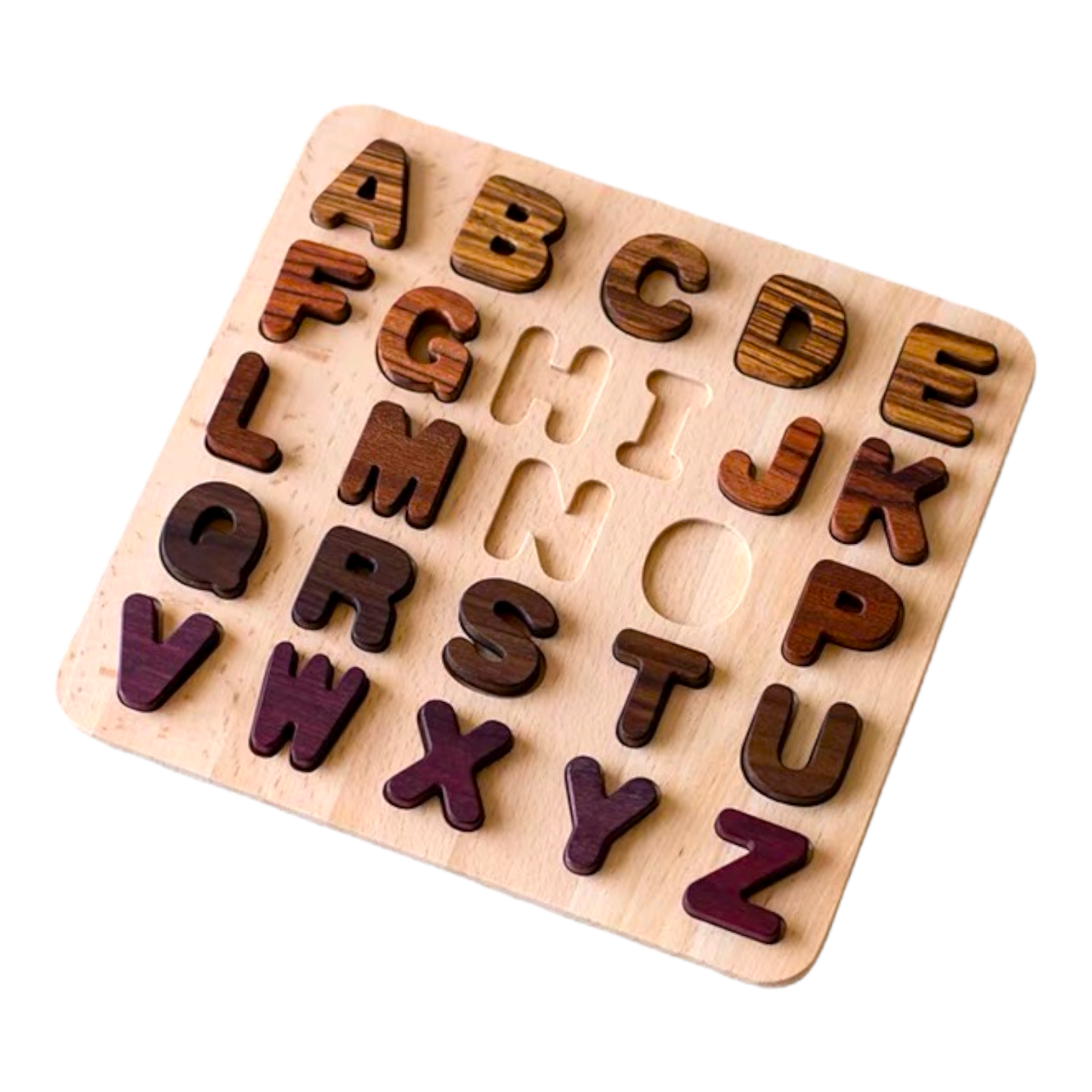 Natural Wooden Alphabet Letters And Numbers Puzzle