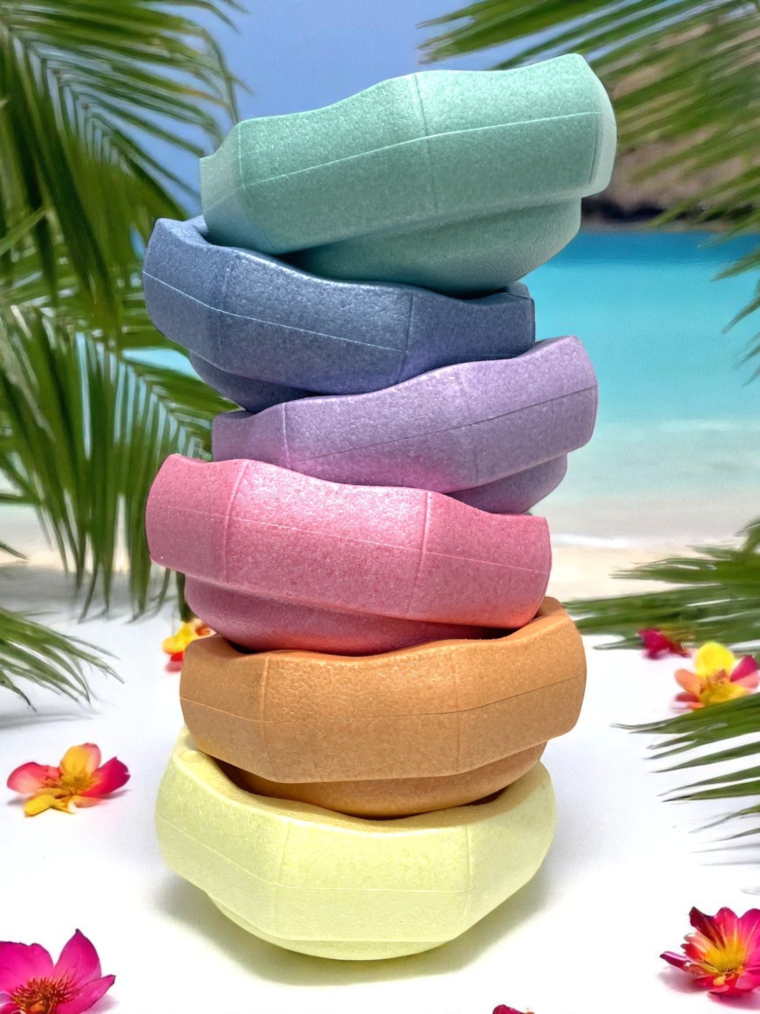 6 Pieces Pastel Rainbow Stepping Stones Set
