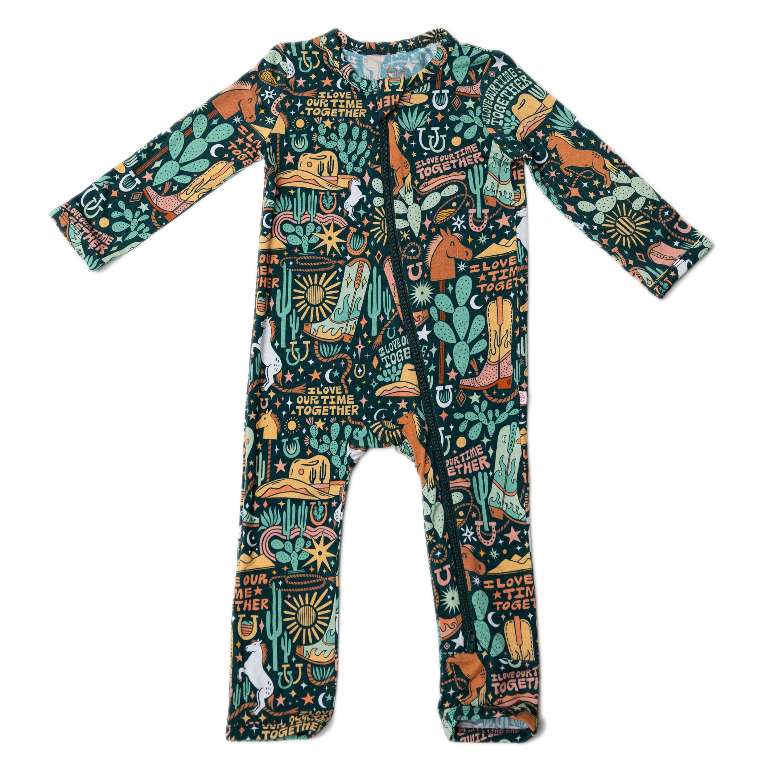The Second-skin Footless Romper | Wild West | "i Love Our Time Together"