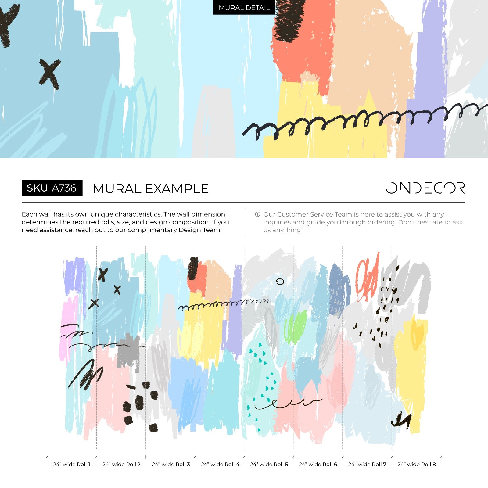 Abstract Wallpaper With Colorful Scribbles In Blue, Yellow, And Pink - A736