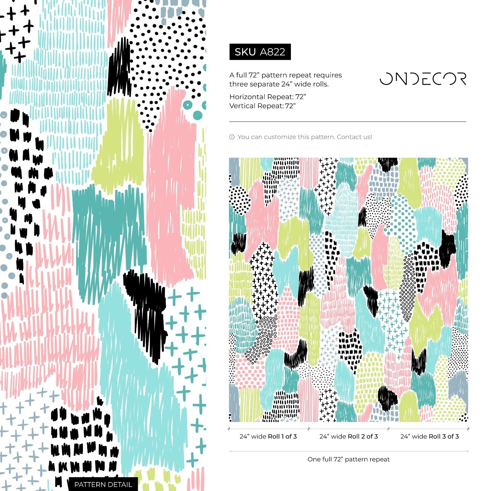 Abstract Wallpaper With Hand-drawn Scribbles In Pink, Blue, Green, And Black - A822