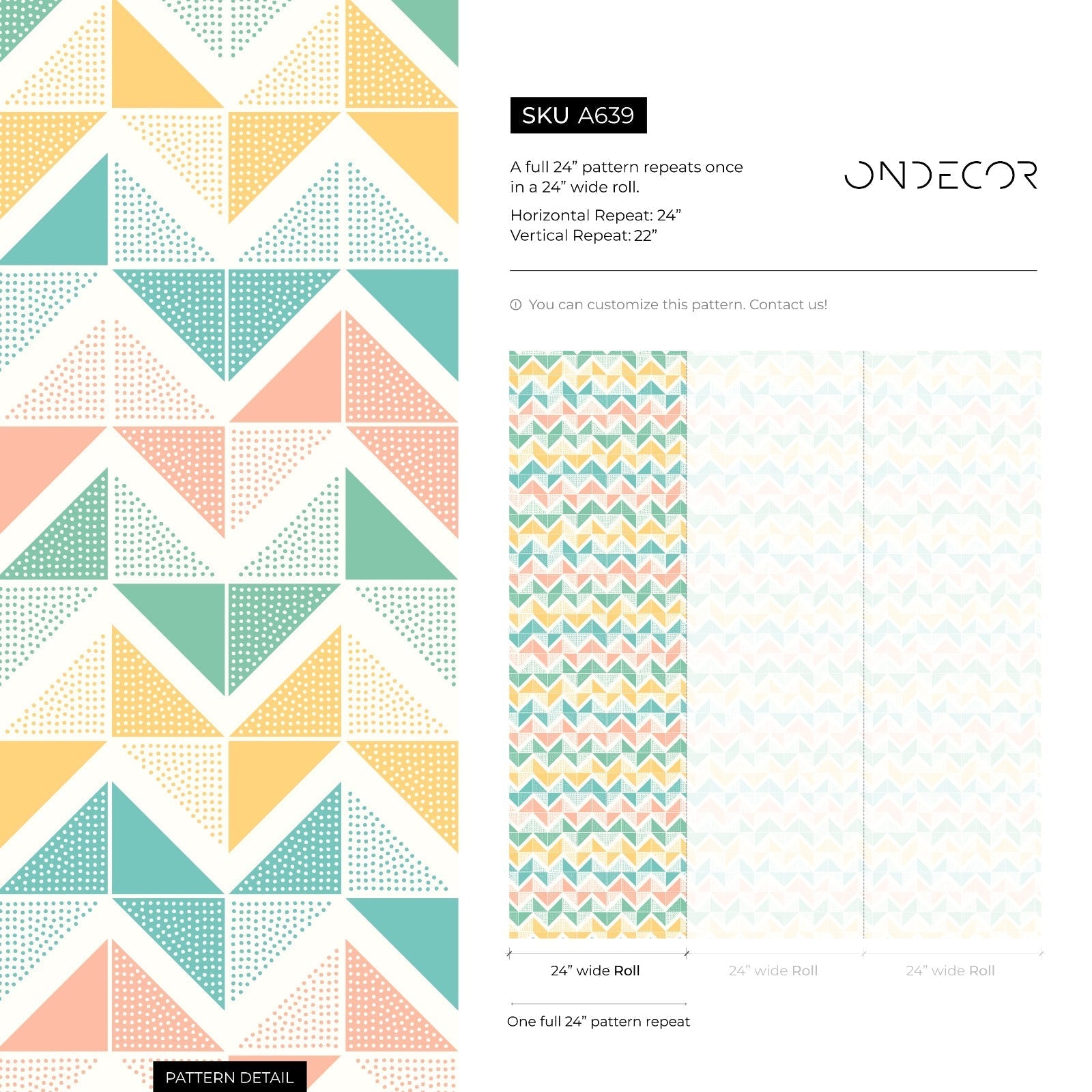 Geometric Wallpaper With Dotted Triangles In Pink, Yellow, And Teal - A639