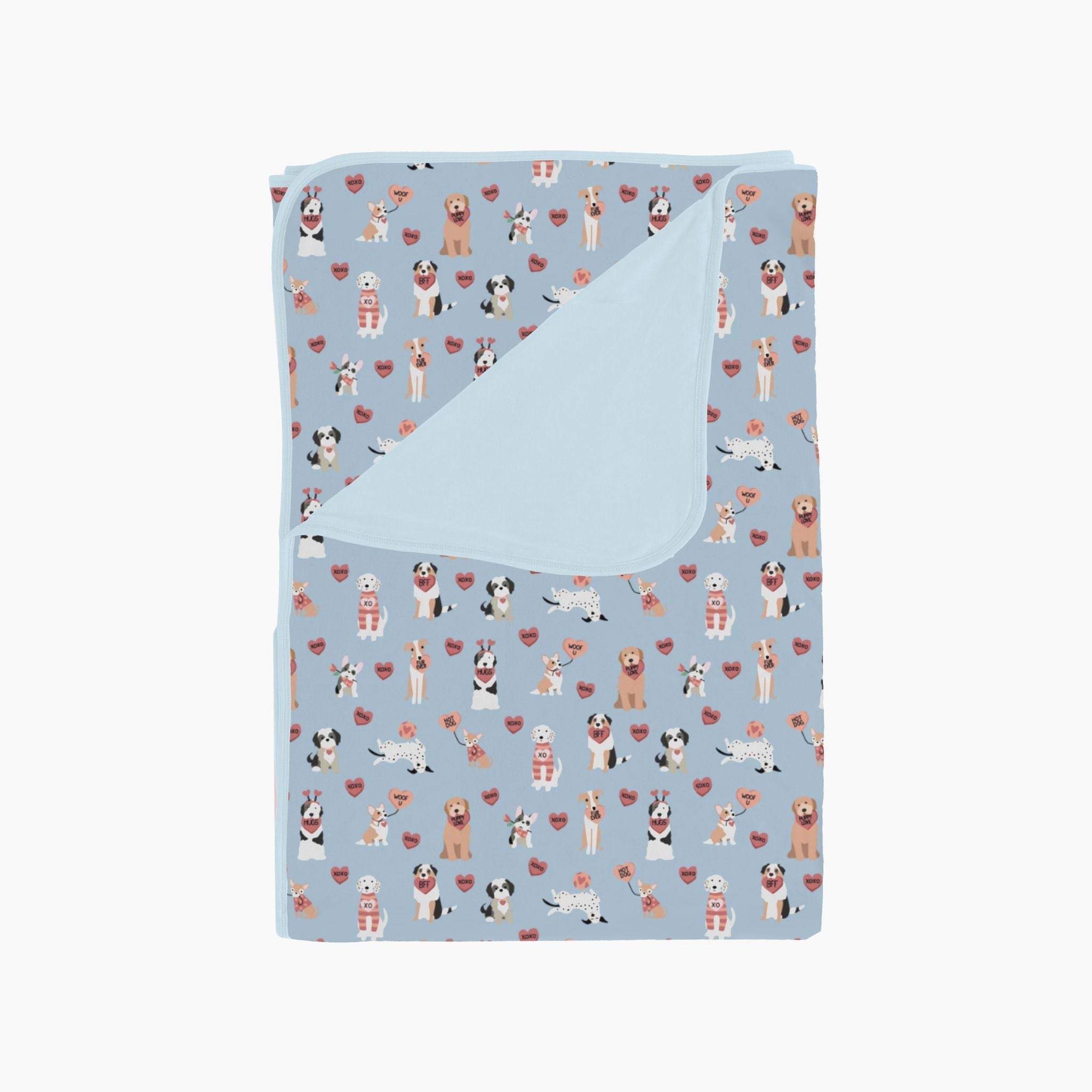 Pups & Kisses (dream Blanket) - Blue