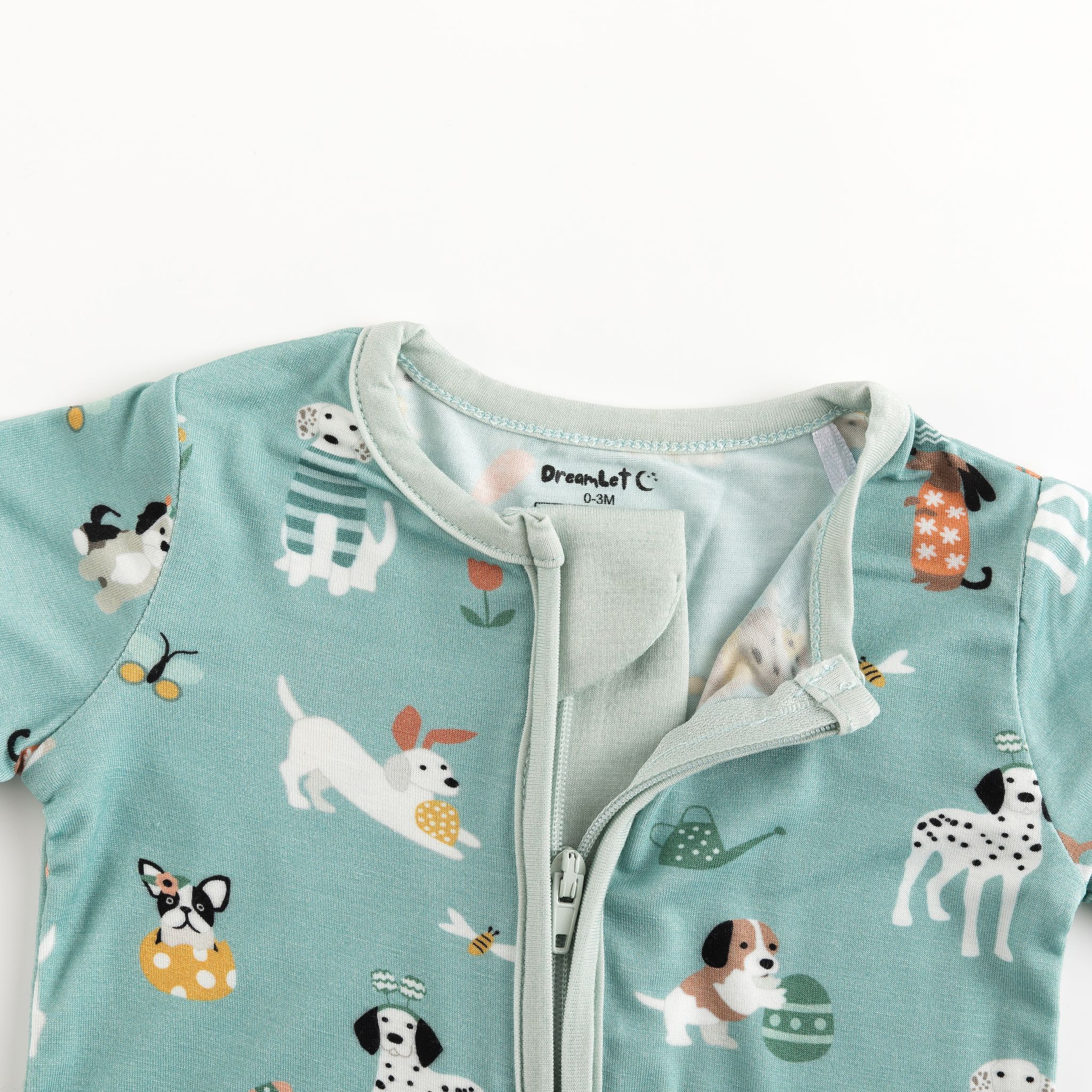 Puppy Egg Hunt (romper) - Aquamarine