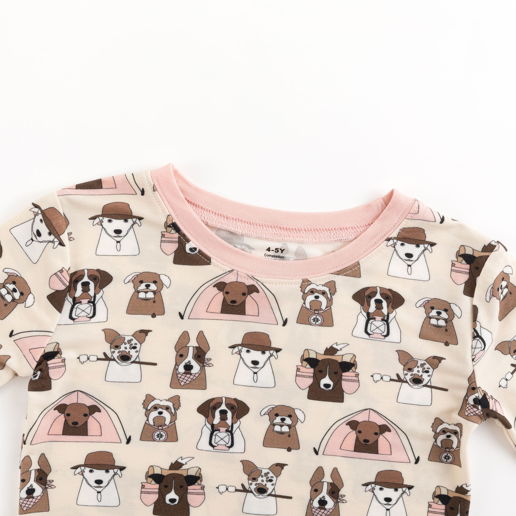 Camp Paws (long Sleeve Pj) - Pink