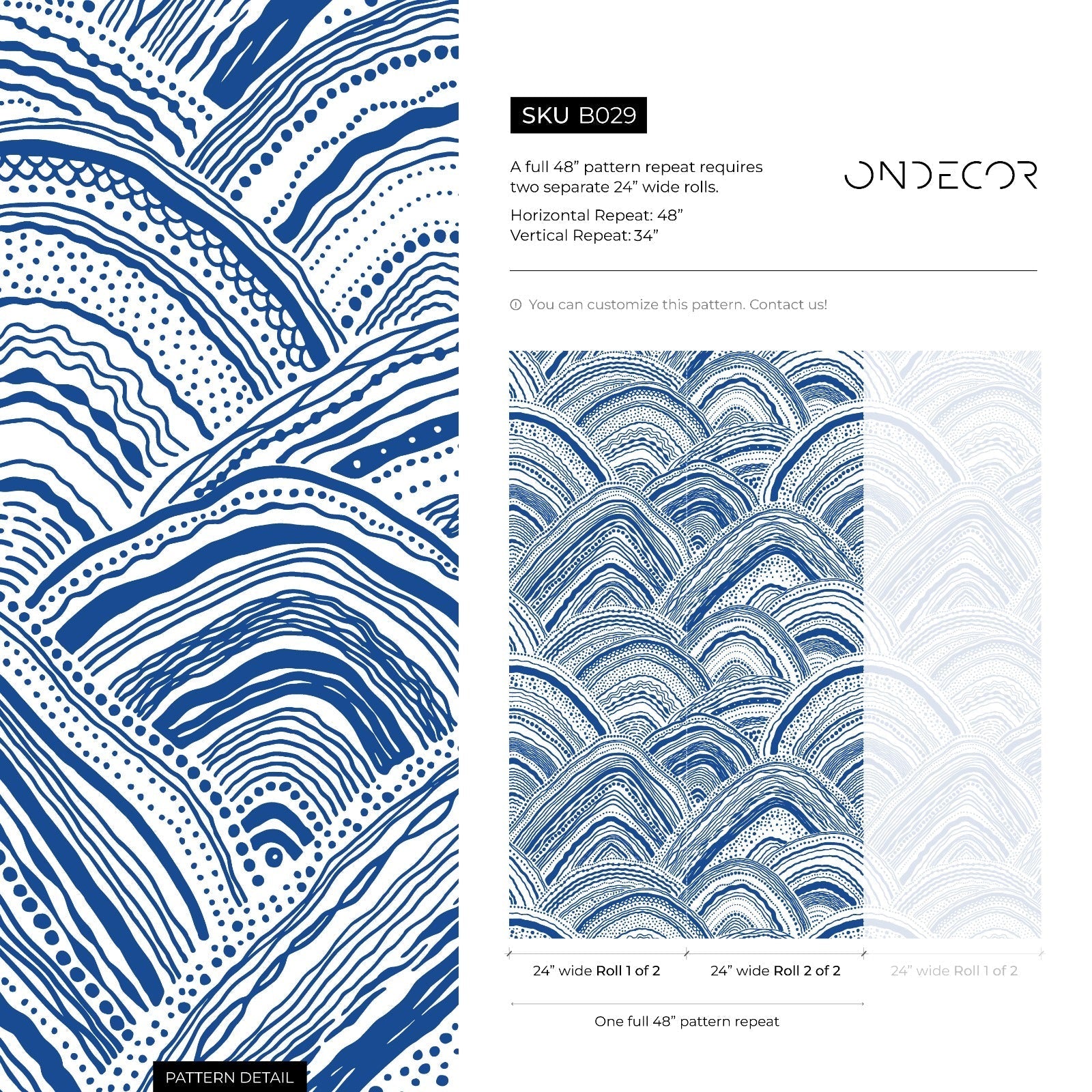 Abstract Wallpaper With Hand-drawn Waves In Blue - B029