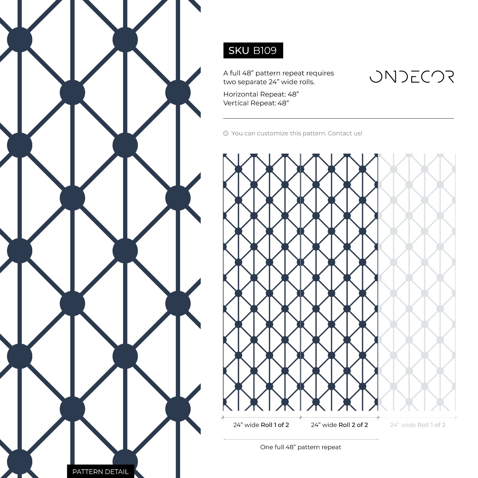 Geometric Wallpaper With A Connecting Dot Grid In Dark Blue And Light Gray - B109