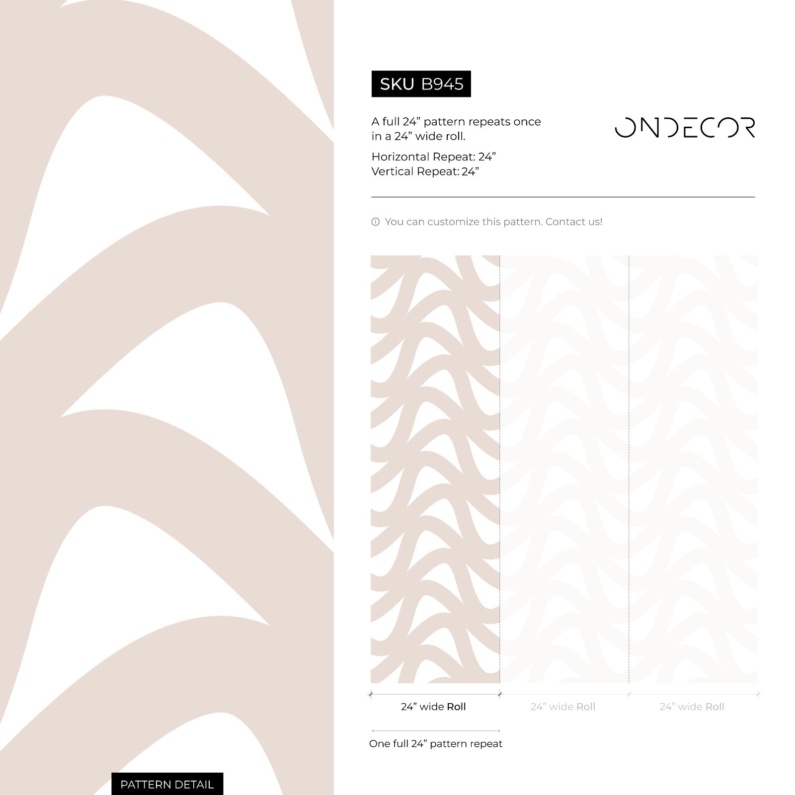 Abstract Wallpaper With A Flowing Wave Motif In Beige And Cream - B945
