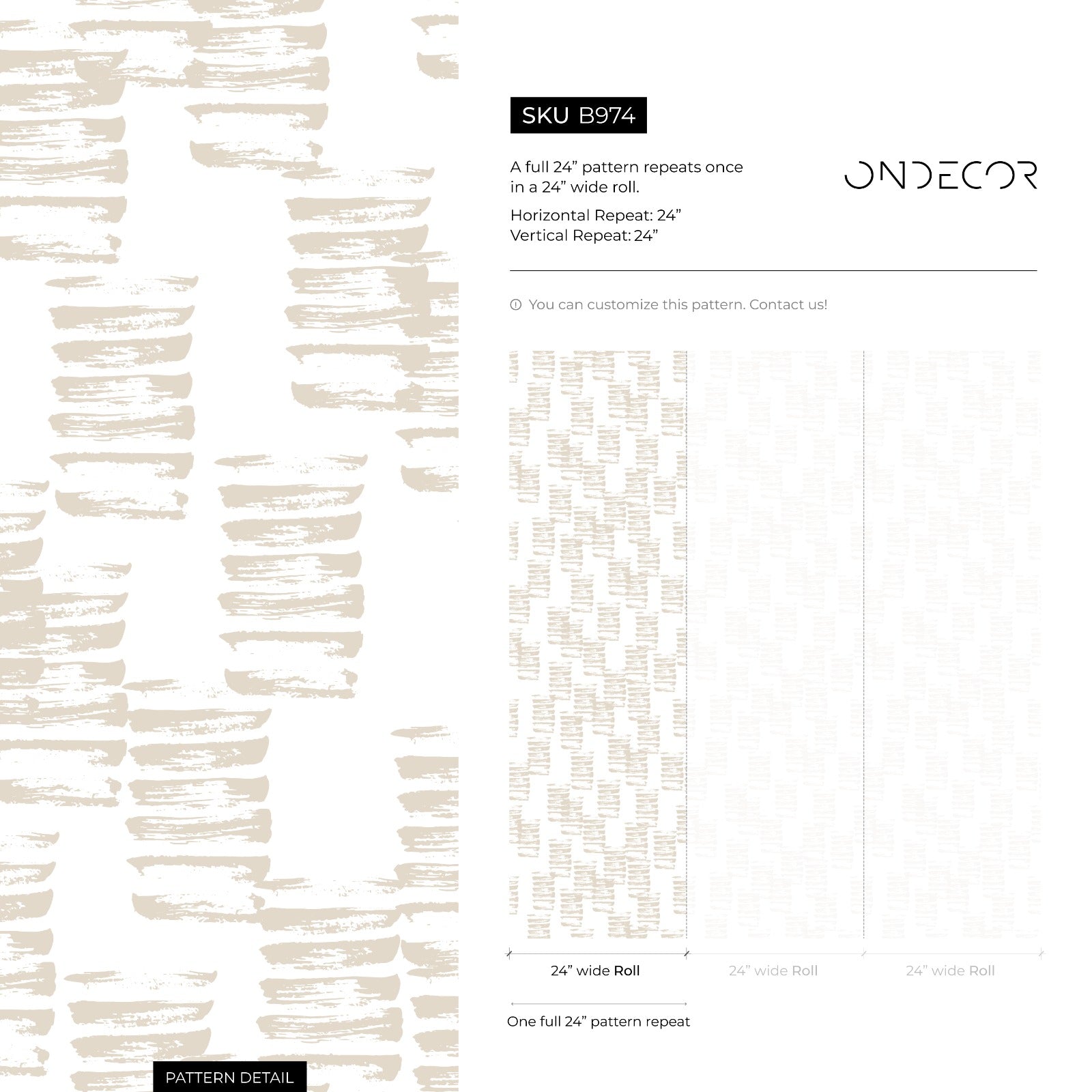 Abstract Wallpaper With Textured Brushstrokes In Beige - B974