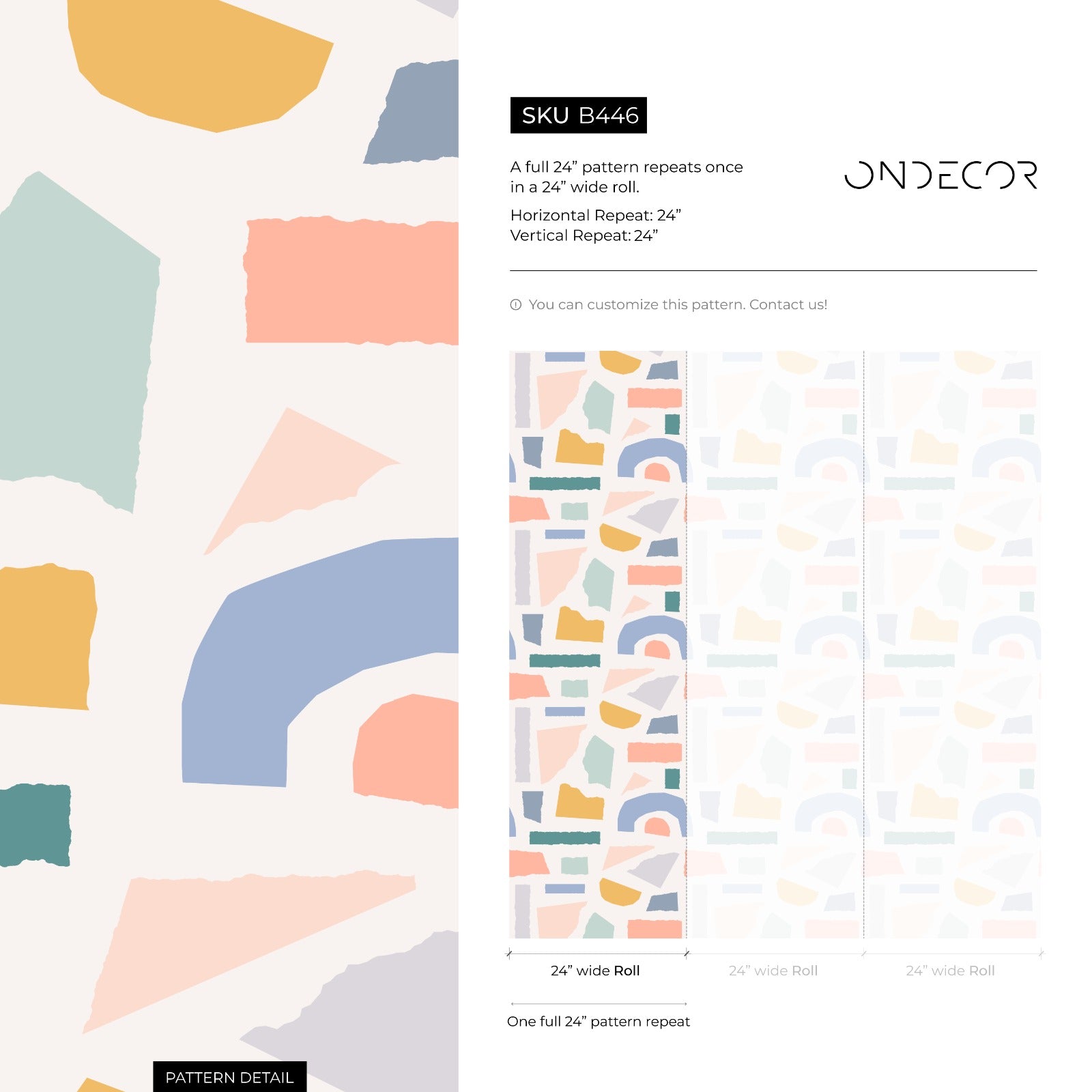 Abstract Wallpaper With A Torn Paper Collage In Blue, Yellow, And Pink - B446