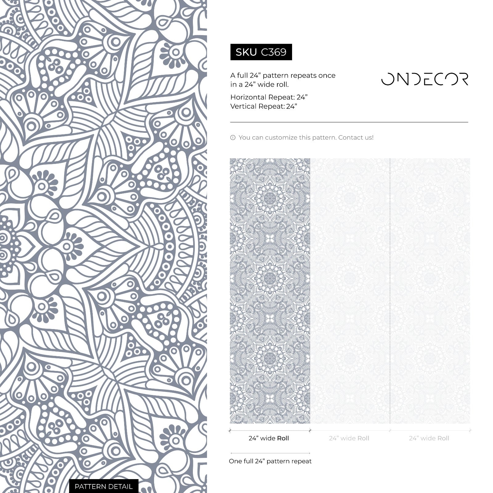 Mandala Wallpaper With An Intricate Arabian Mosaic In Blue - C369