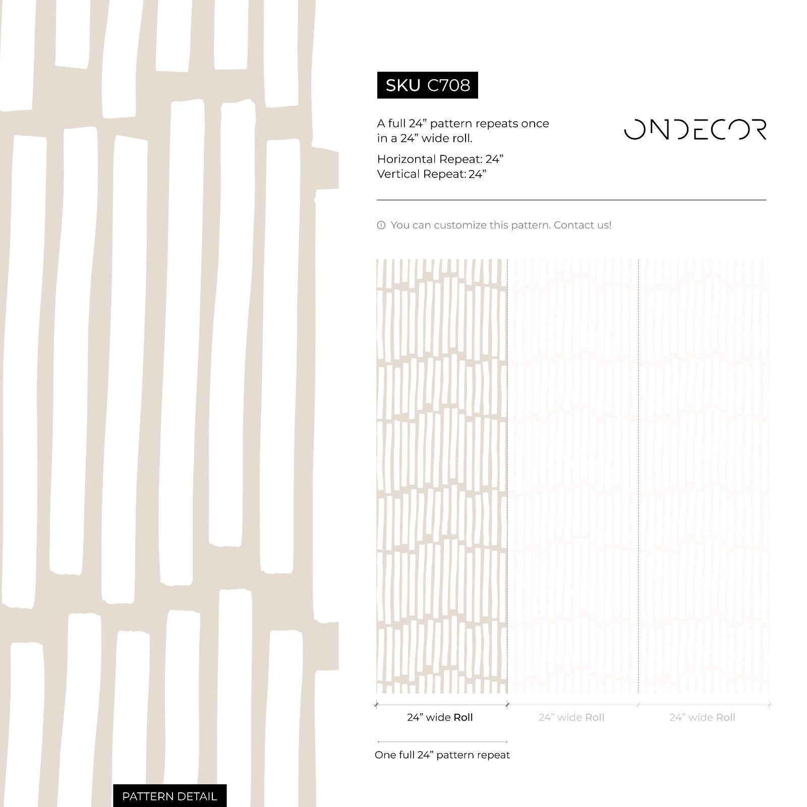 Abstract Wallpaper With Organic Stripes In Beige And White - C708