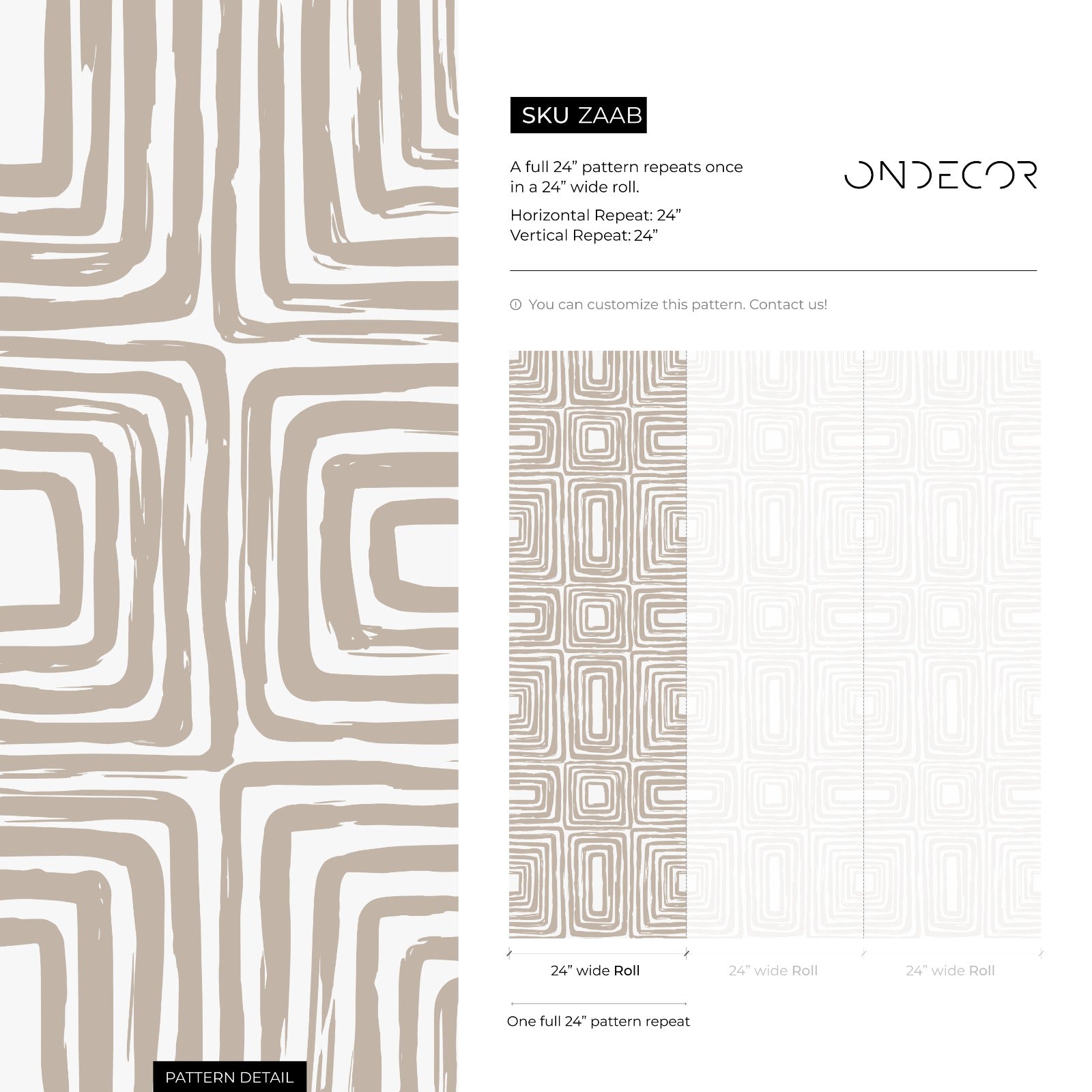 Abstract Wallpaper With A Brushed Labyrinth Motif In Warm Beige And White - Zaab