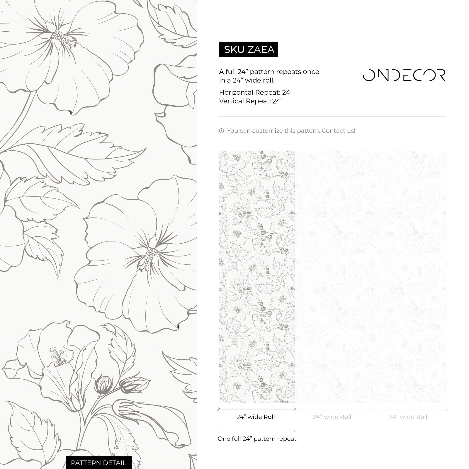 Floral Wallpaper Featuring Hand-drawn Peonies In Black And White - Zaea