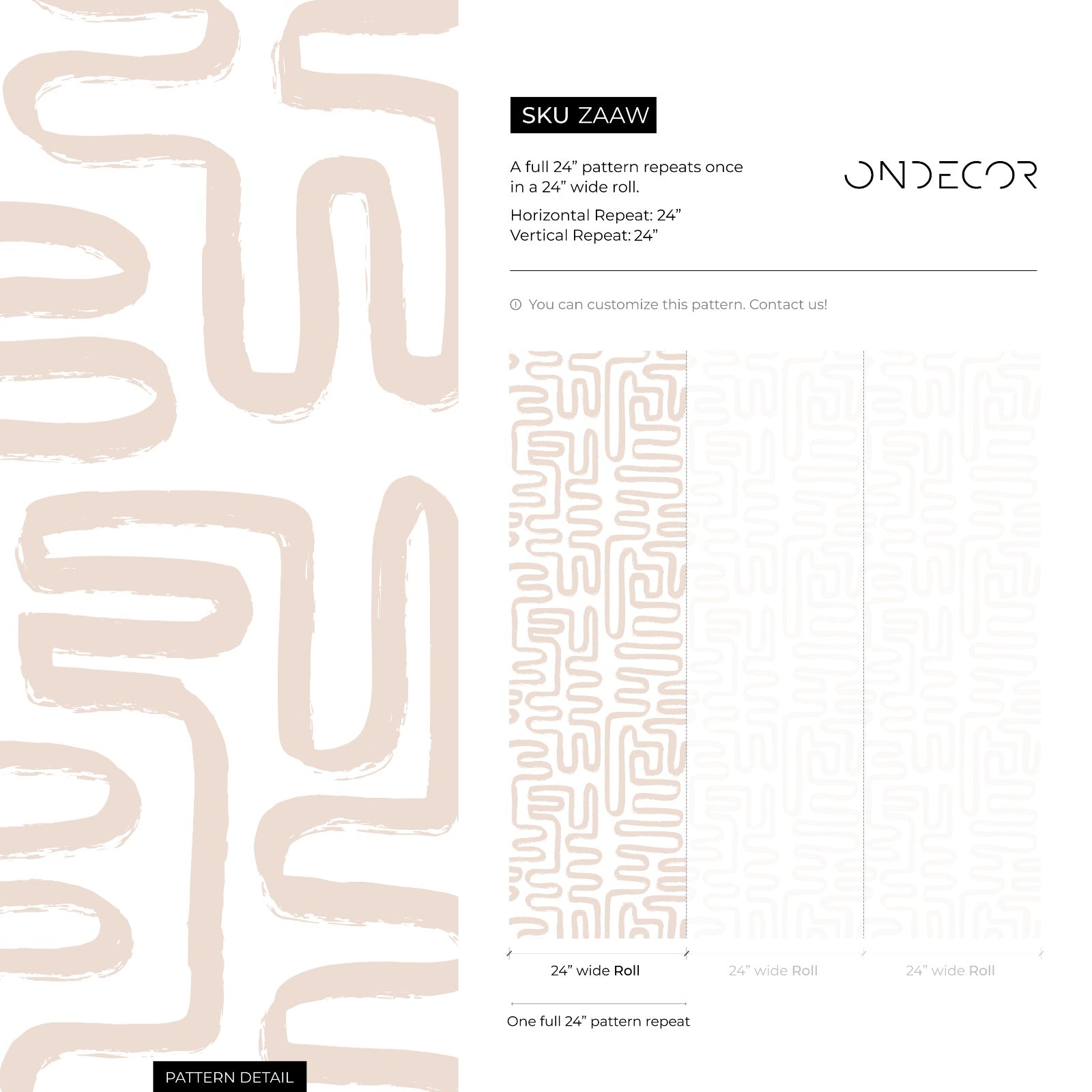 Seamless Rounded Lines Wallpaper Peel And Stick Removable Repositionable Neutral Minimalist Light Abstract Brush Strokes Boho Moderne - Zaaw