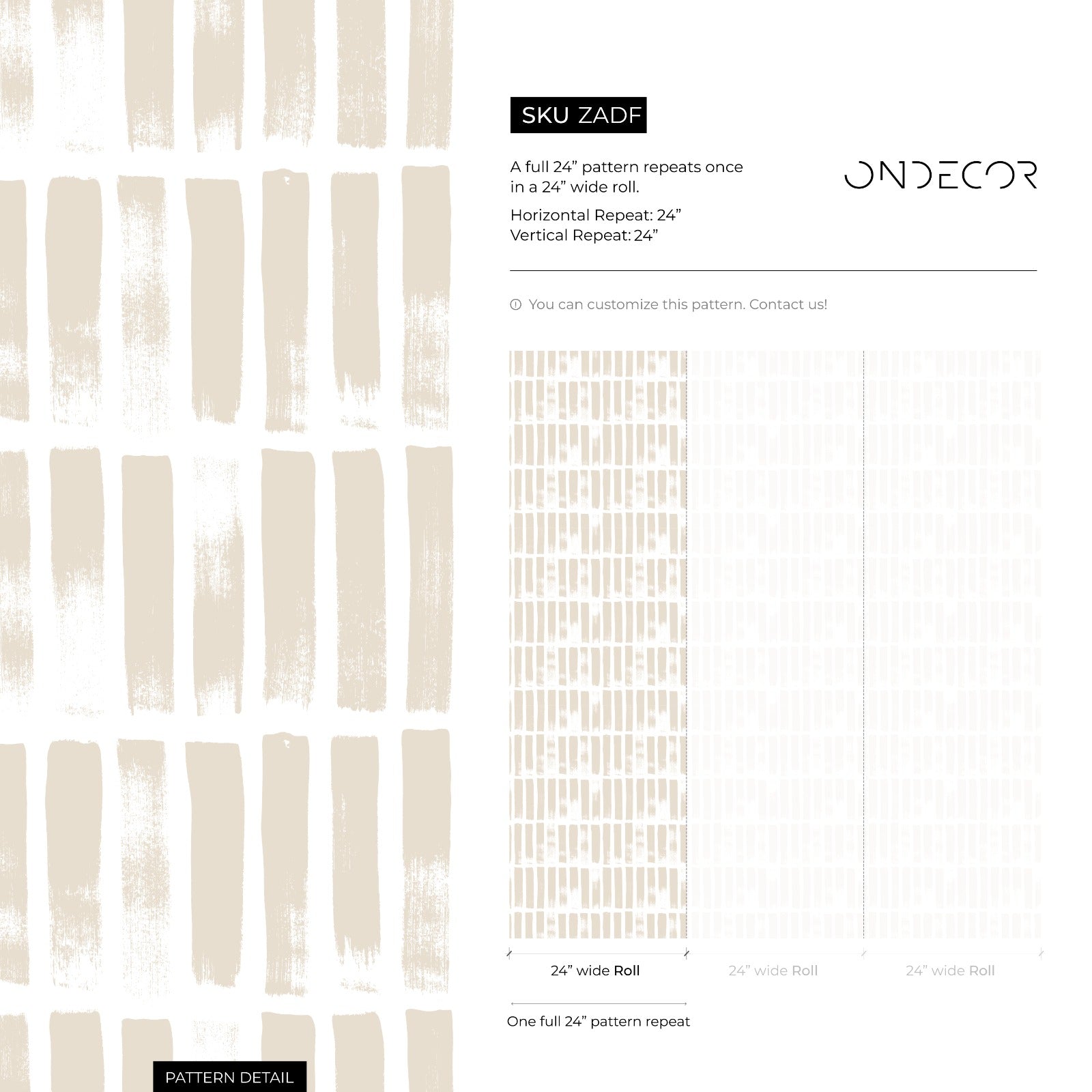 Abstract Wallpaper With Vertical Brush Strokes In Beige - Zadf