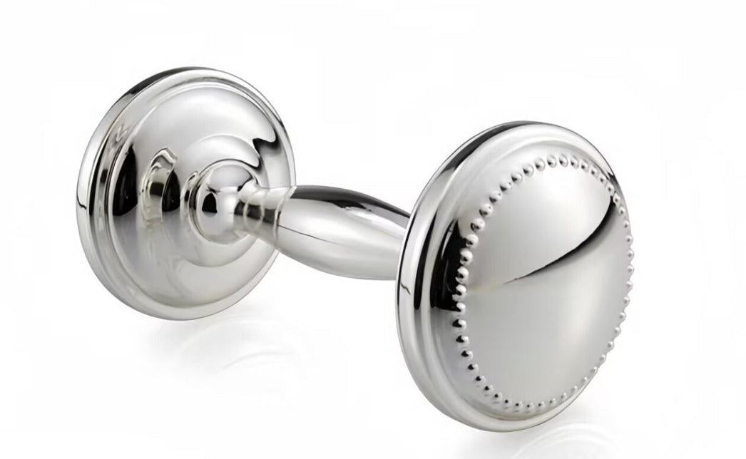 Krysaliis Silver Plated Baby Rattle - Beaded
