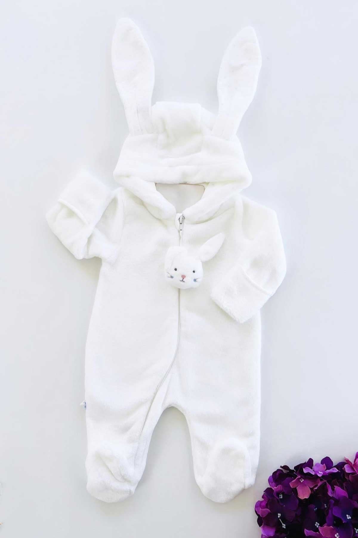 White Bunny Hooded Jumpsuit