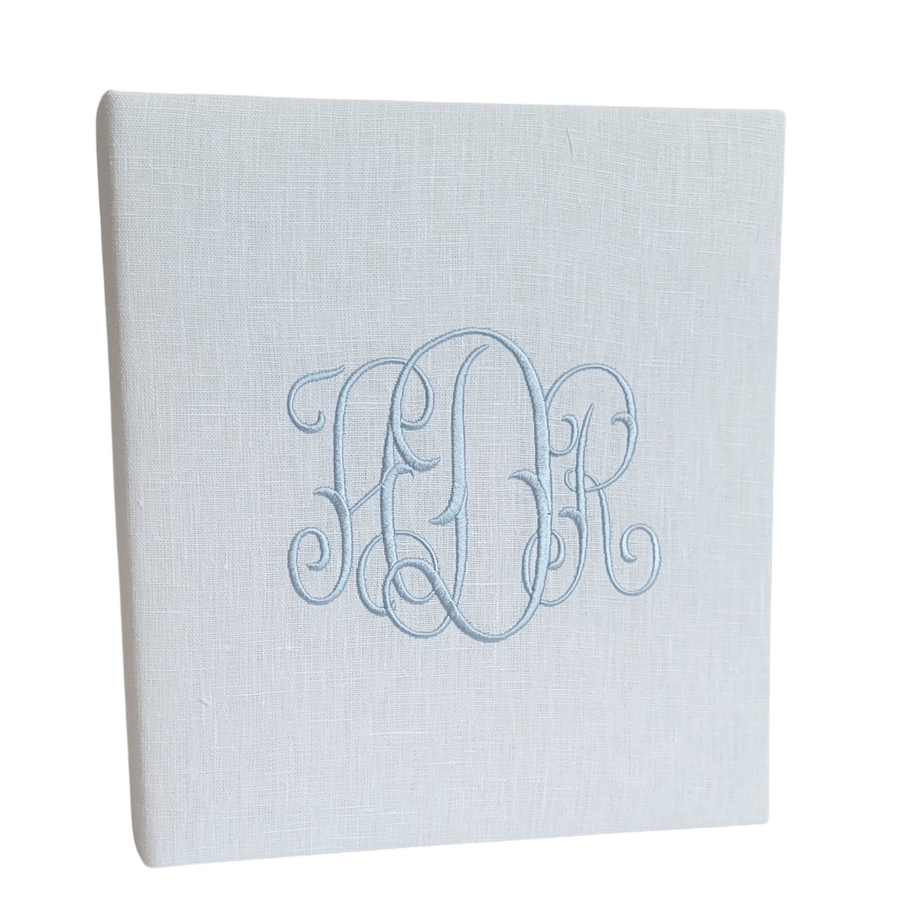 Baby Memory Book - White Linen (w/o Bow)