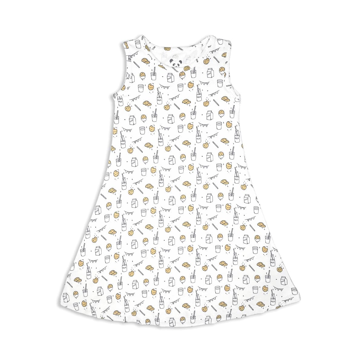 Milk & Cookies White Bamboo Girls' Sleeveless Dress