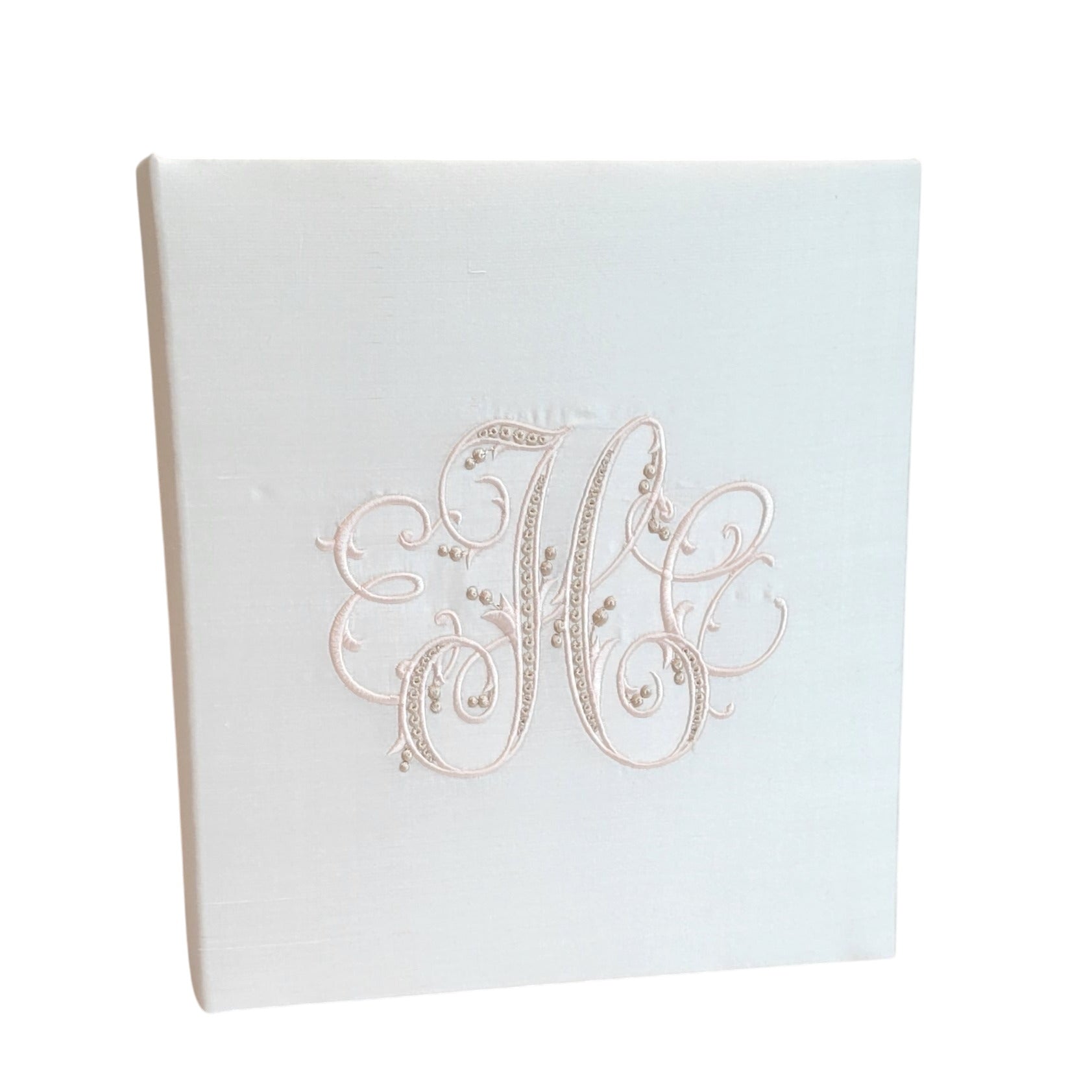Baby Memory Book - White Silk (w/o Bow)