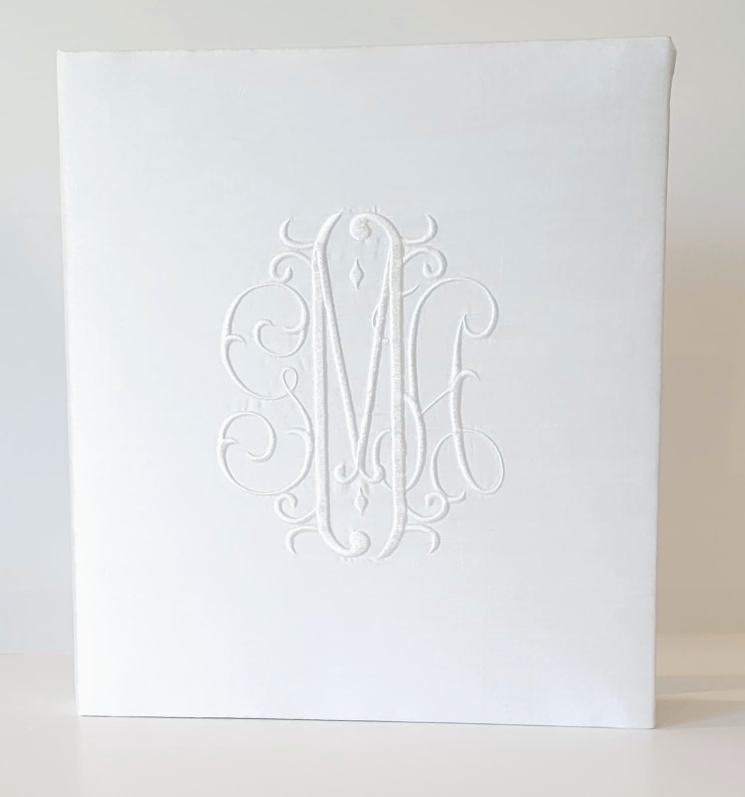 Baby Memory Book - White Silk (w/o Bow)