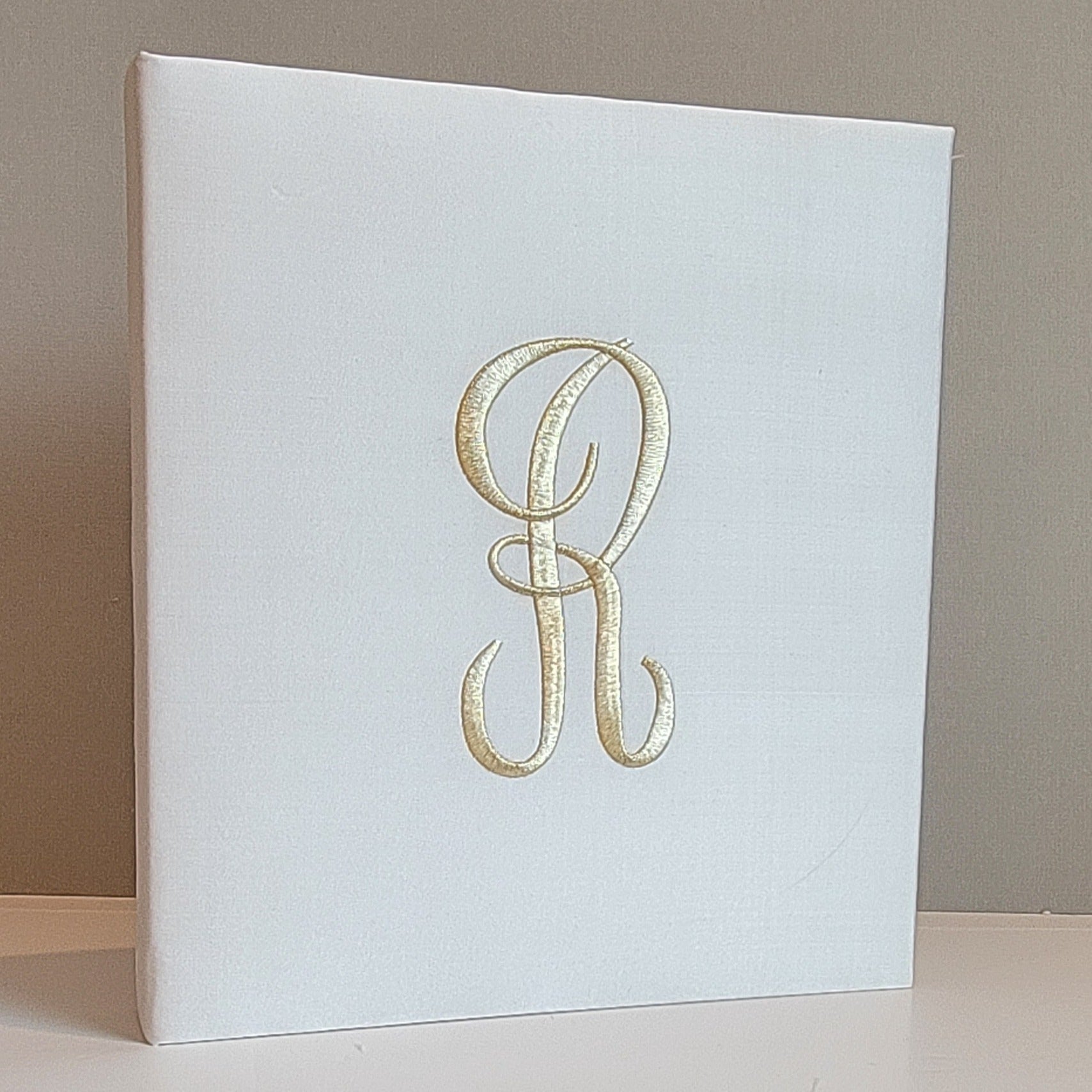 Baby Memory Book - White Silk (w/o Bow)