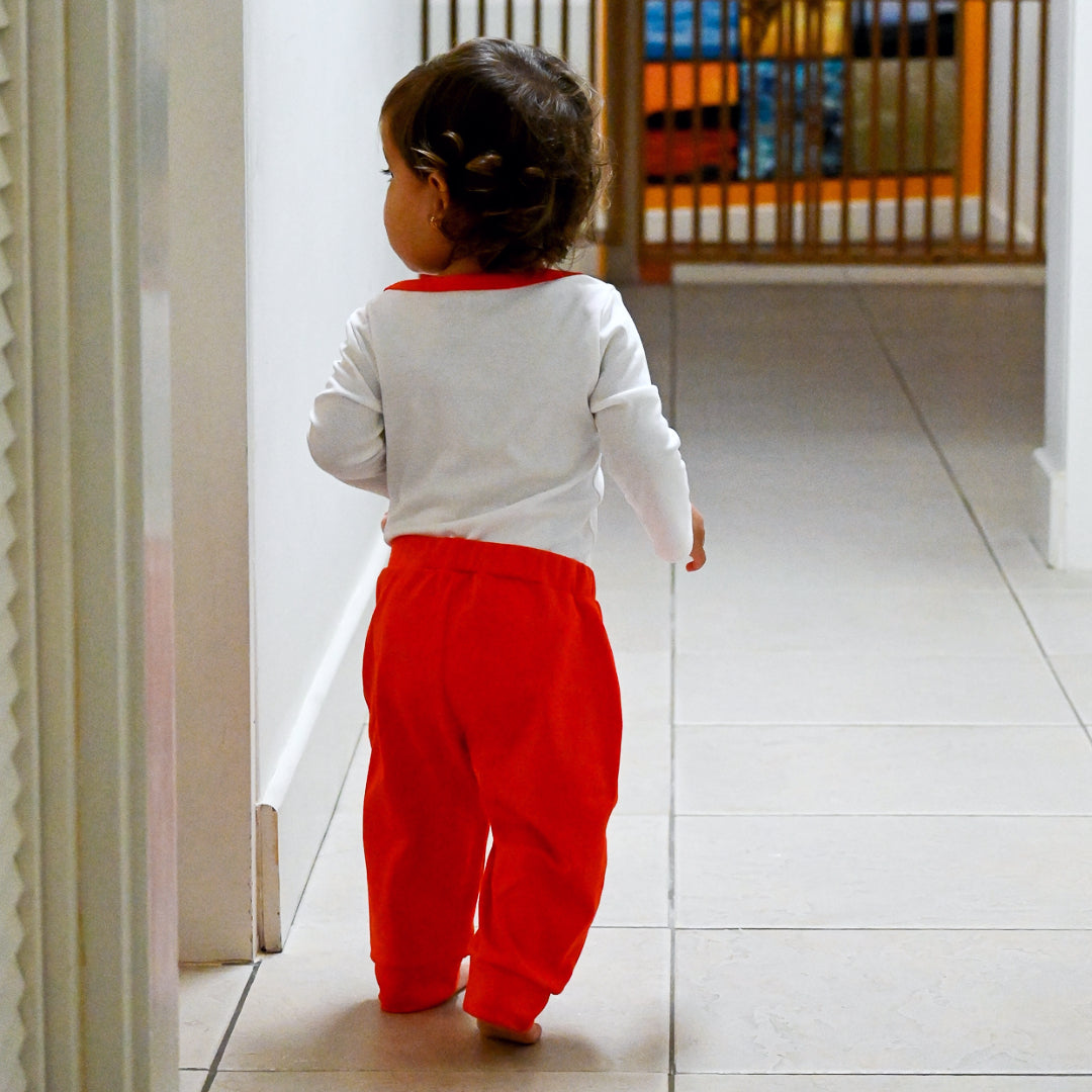 Cotton Jogger Pants In Engine Red