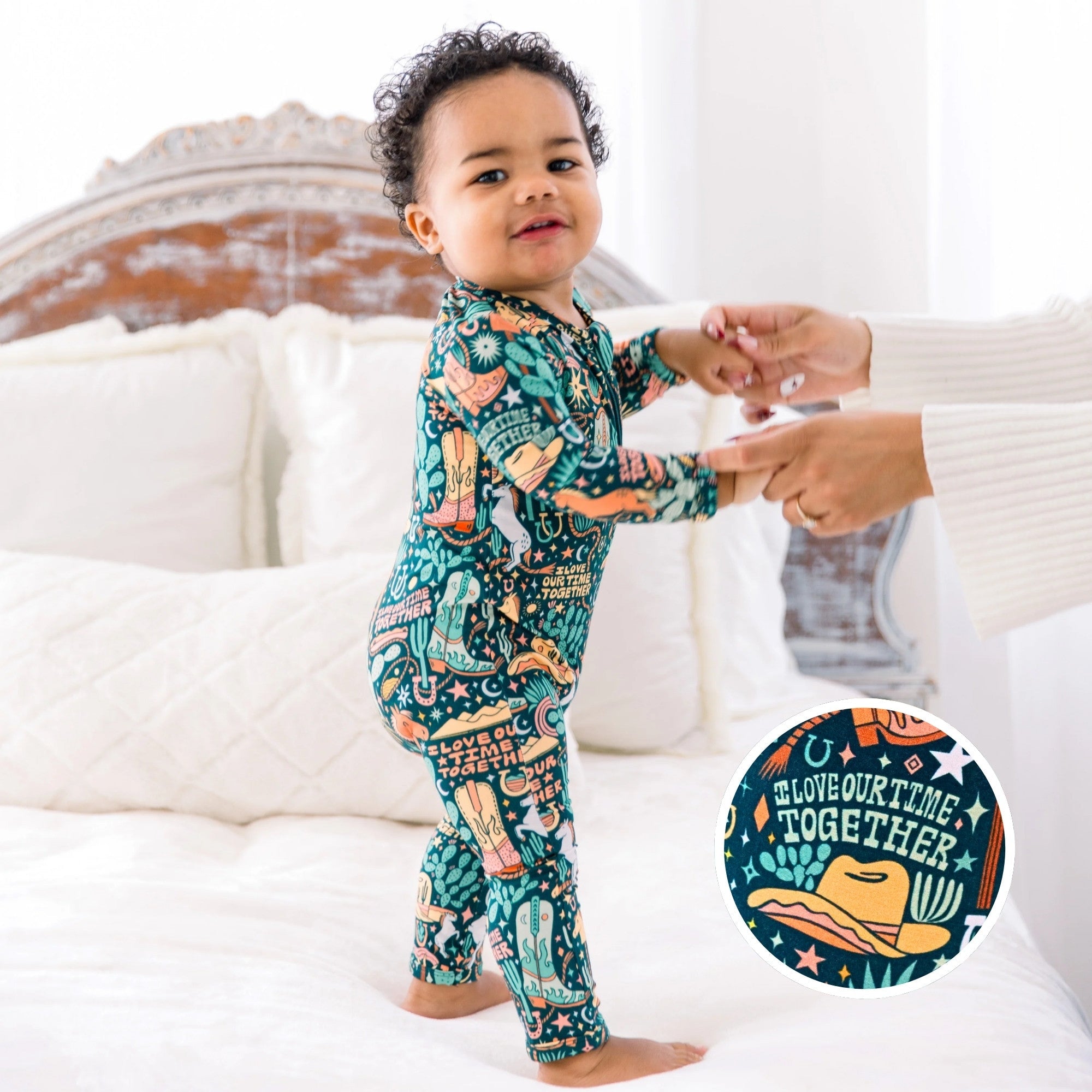 The Second-skin Footless Romper | Wild West | "i Love Our Time Together"