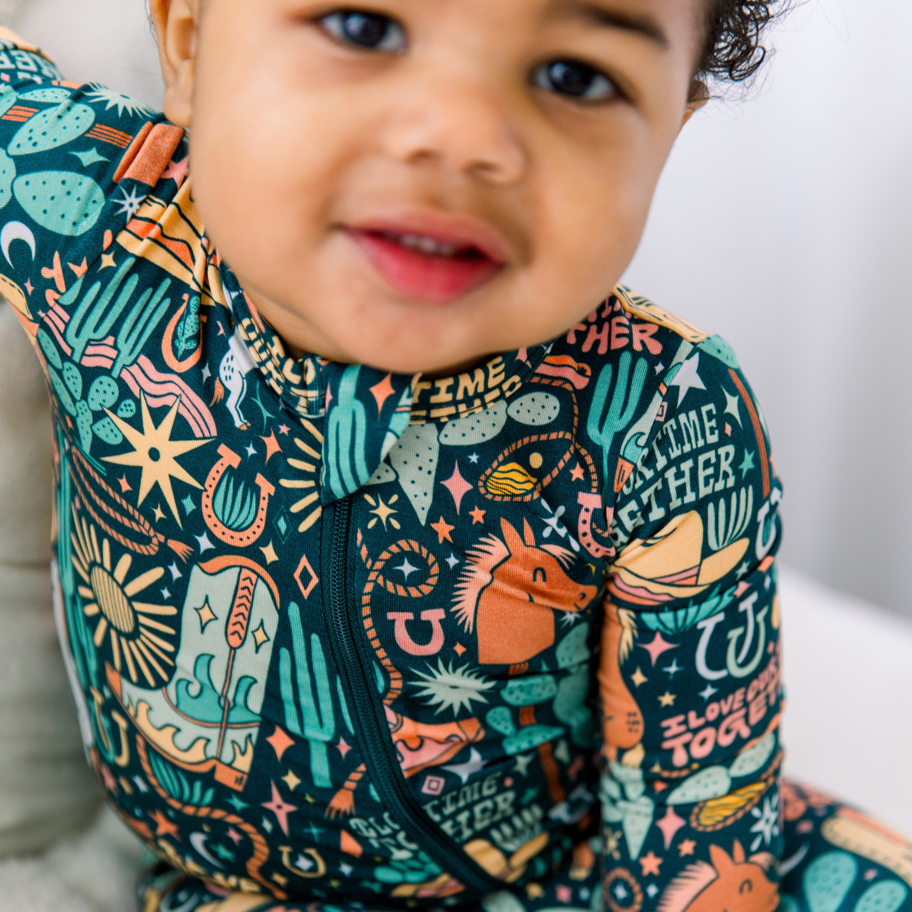 The Second-skin Footless Romper | Wild West | "i Love Our Time Together"